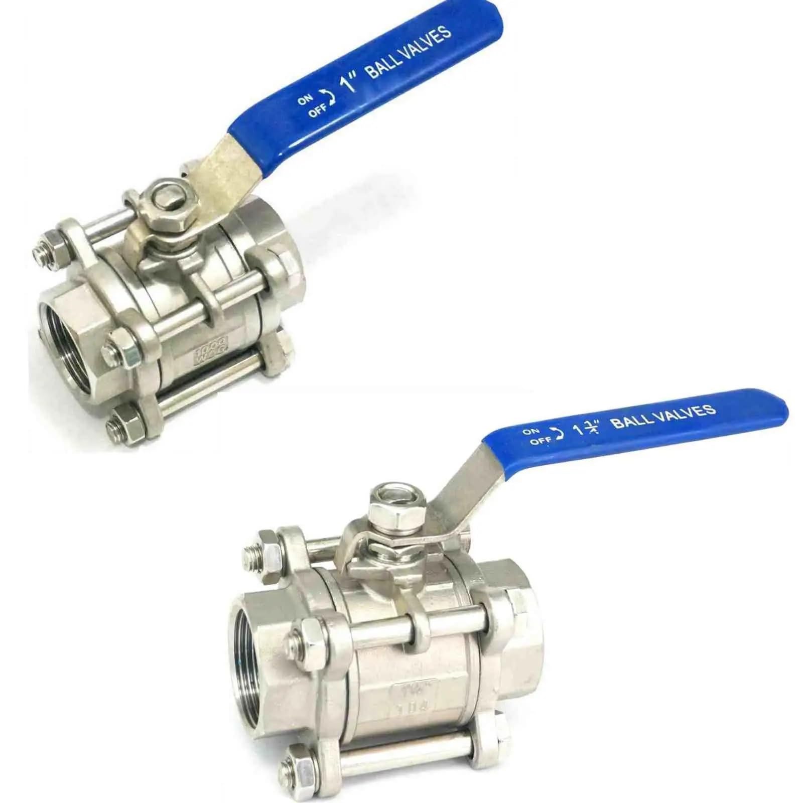 Válvula de bola de acero inoxidable 304 de 1/4 pulgada y tipo de 3 piezas
