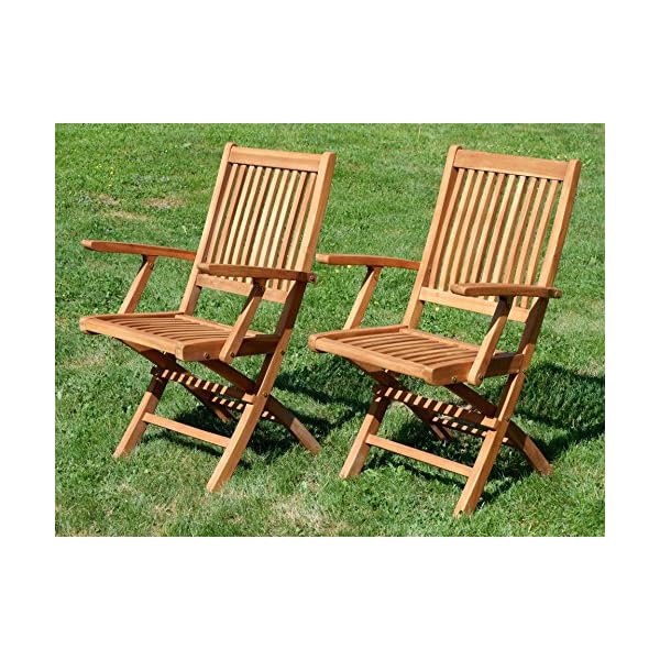 Patioco Teakholz Klappsessel mit Armlehne (2er-Set)