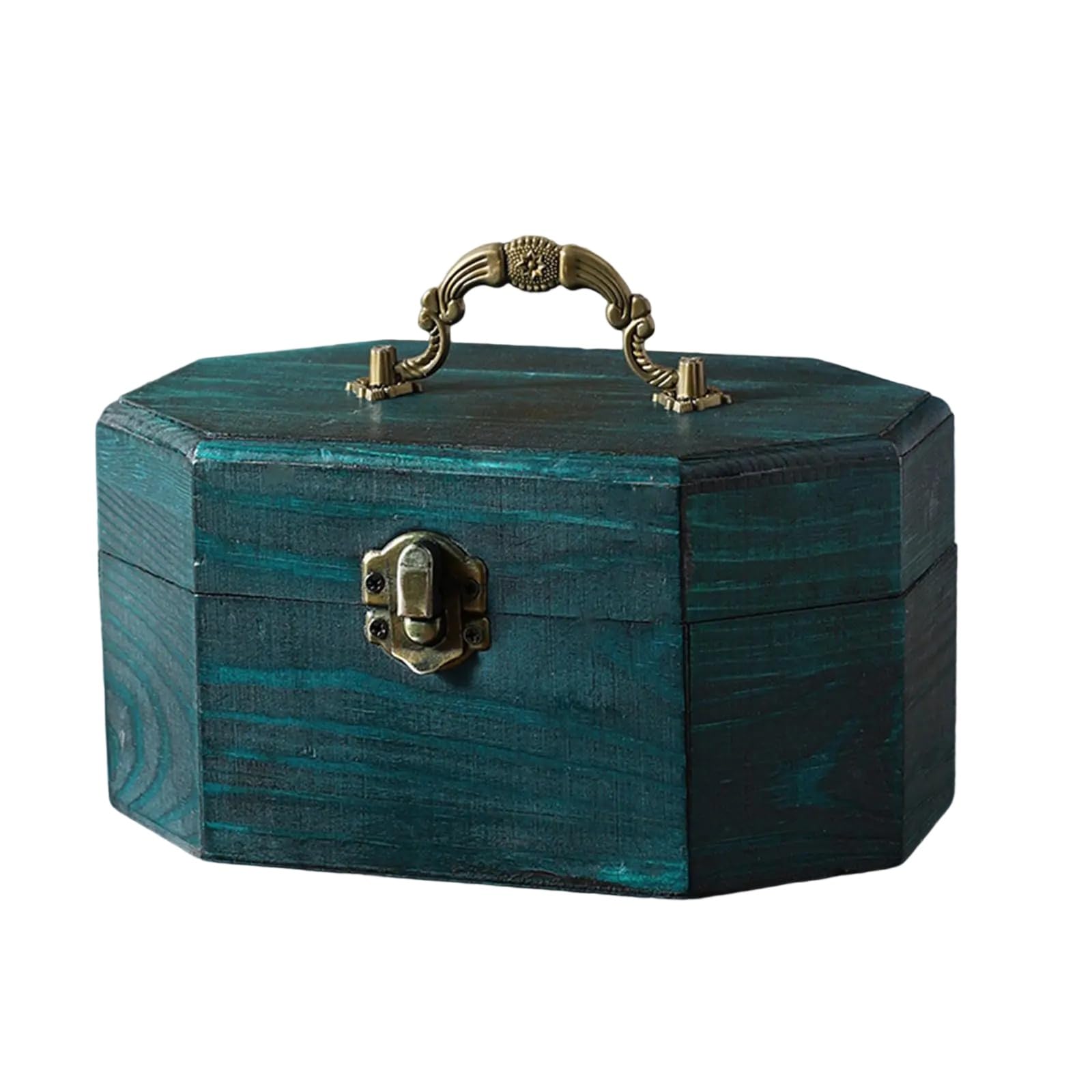 Tsophreniq Wooden Treasure Container Octagonal Box for Jewelry Storage and Accessories Perfect for Bedroom or Wooden Treasure Box