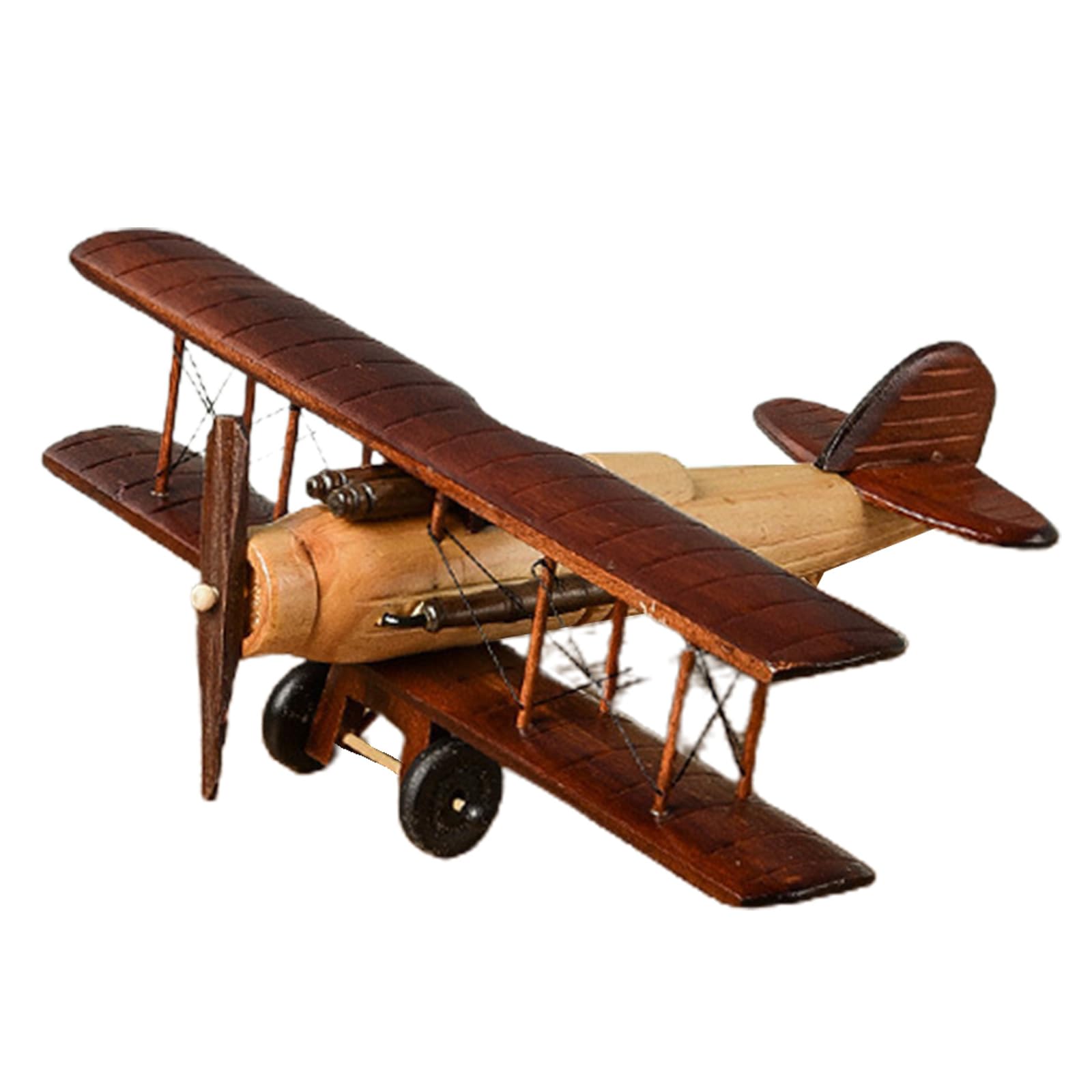 PLCPDM Unique Wooded Aircraft Decoration Handcraft Retro Air Plane Model Retro Aircraft Decorative Decor for Home Gift Giving Desktop Decoration Wood Tabletop Air Plane Model for Kids