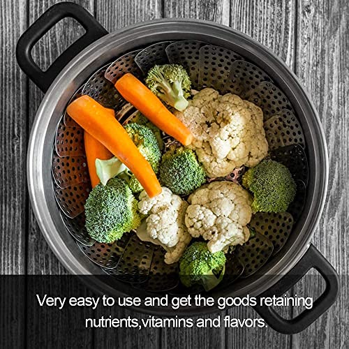 Image of UMILIFE Vegetable Steamer Basket Stainless Steel, Folding Expandable Veggie Steamer for Cooking, Premium Steam Basket Fits Various Pot Sizes for Healthy Food Preparation (Vegetable Basket, Pack of 1)