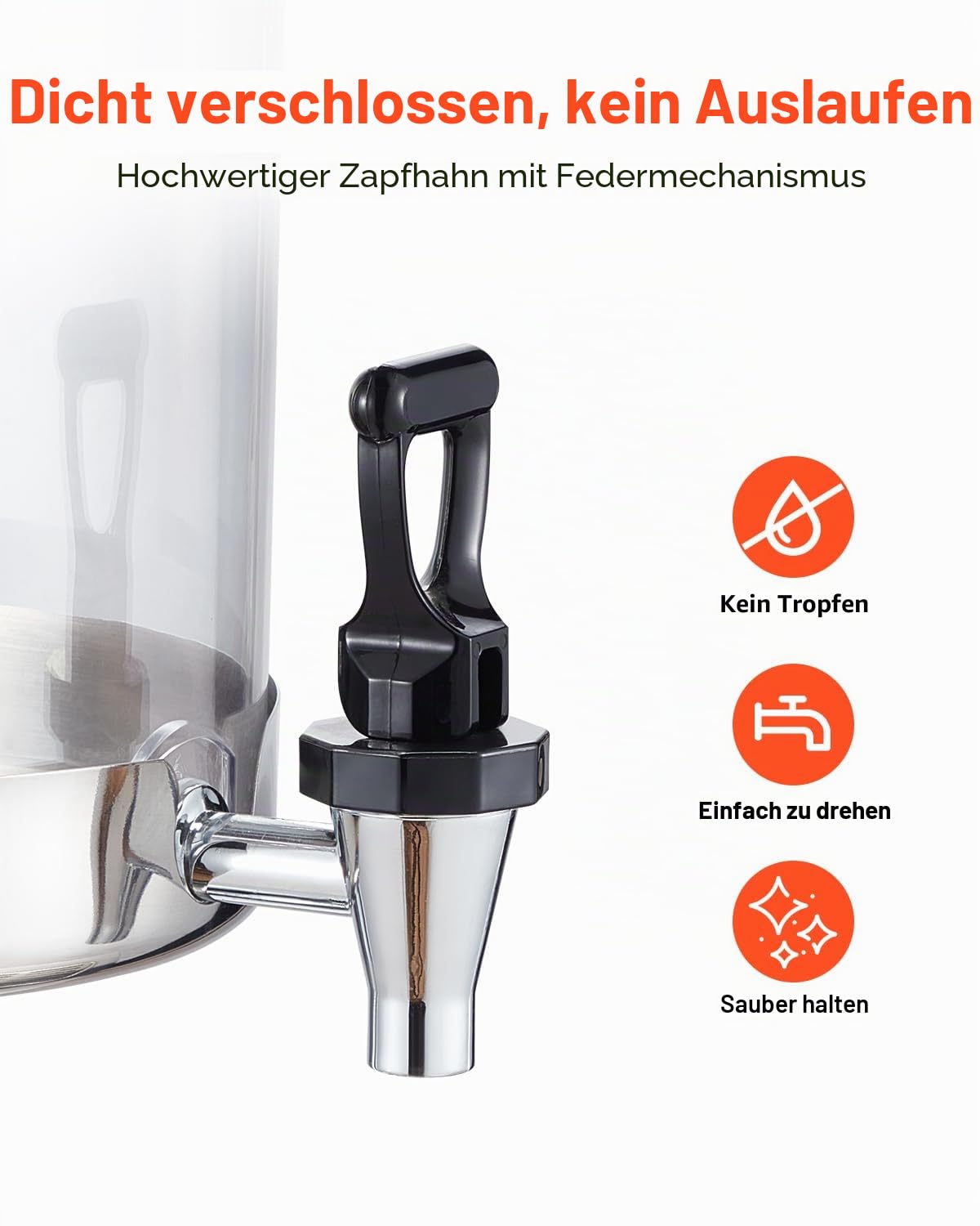 VEVOR Getränkespender (2 x 8 L) für Partys Saftspender (aus Edelstahl + Polycarbonat) mit tropfsicherem Zapfhahn & Sockel Wasserspender für Restaurants Partys, selbstgemachte Getränke Spender