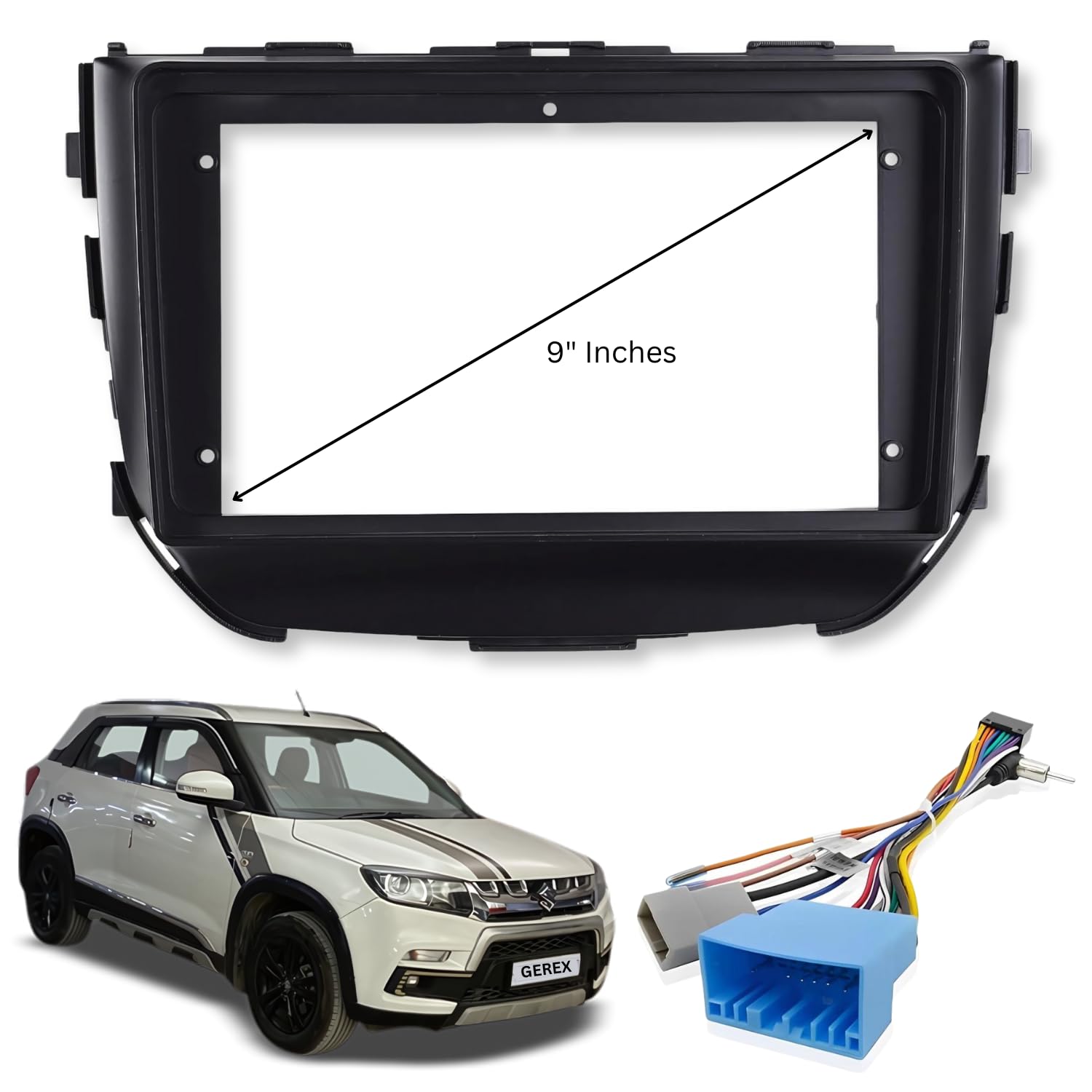 Gerex Maruti Suzuki Brezza (2016-2021) | 9" Inch Android Car Stereo Frame with Coupler Cable and Screws | No Wiring Cutting- Coupler to Coupler Fitment (B0DBZPK1N9) Amazon Price History, Amazon Price Tracker