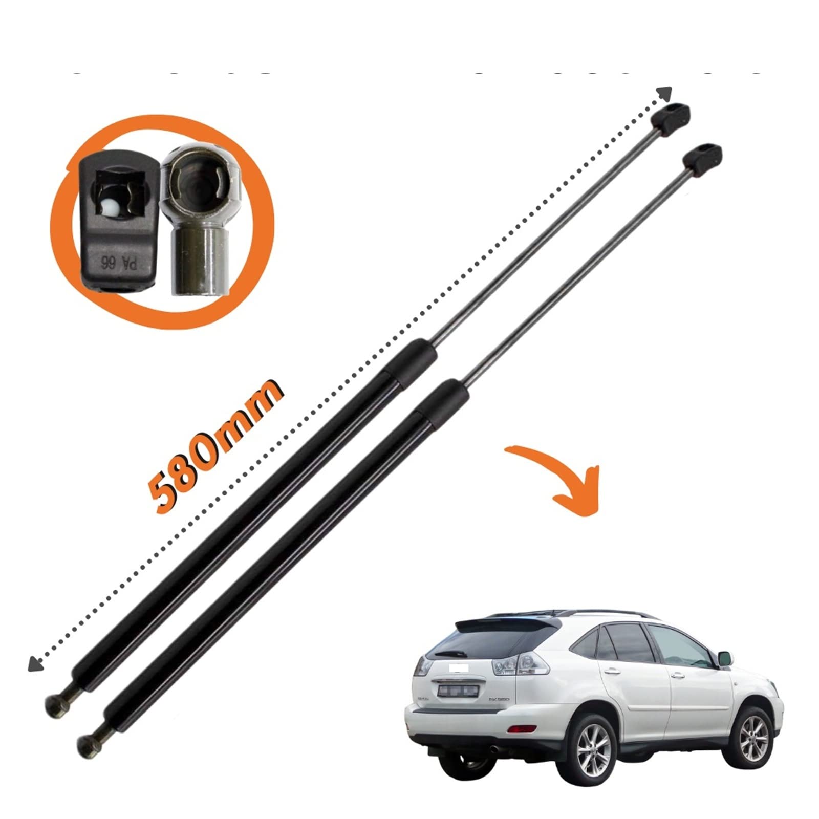 Resorte gas Maletero Cant. (2) Puntales Maletero Para Lexus RX 3rd AL10 2008-2015 RX270 RX350 RX450H GGL15 SUV Maletero Trasero Soportes Elevación Resortes Gas amortiguador maletero