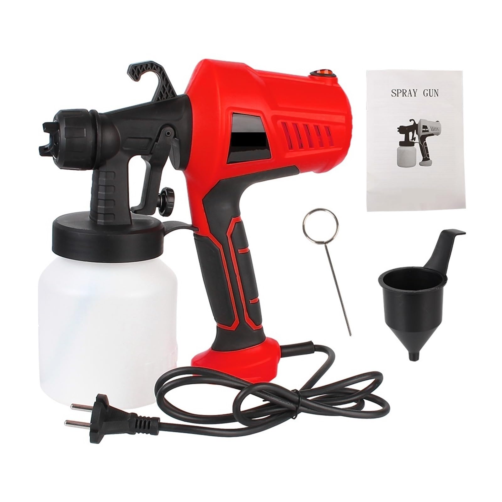 Pistolet natryskowy, 800ml łatwe natryskiwanie elektryczny pistolet natryskowy elektronarzędzia 500W gospodarstwa domowego opryskiwacz do farby kontrola przepływu pistolet natryskowy aerograf | Rood
