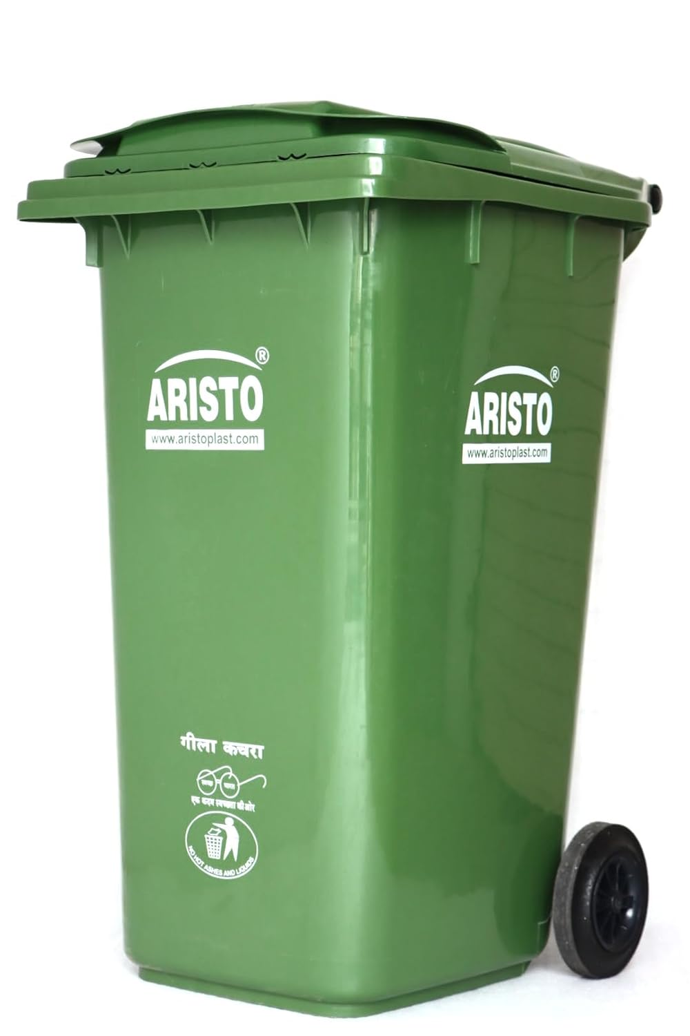 Mitrin, aristo Heavy Duty Outdoor Dustbin with 240 L capacity, big dustbin with wheels and lid