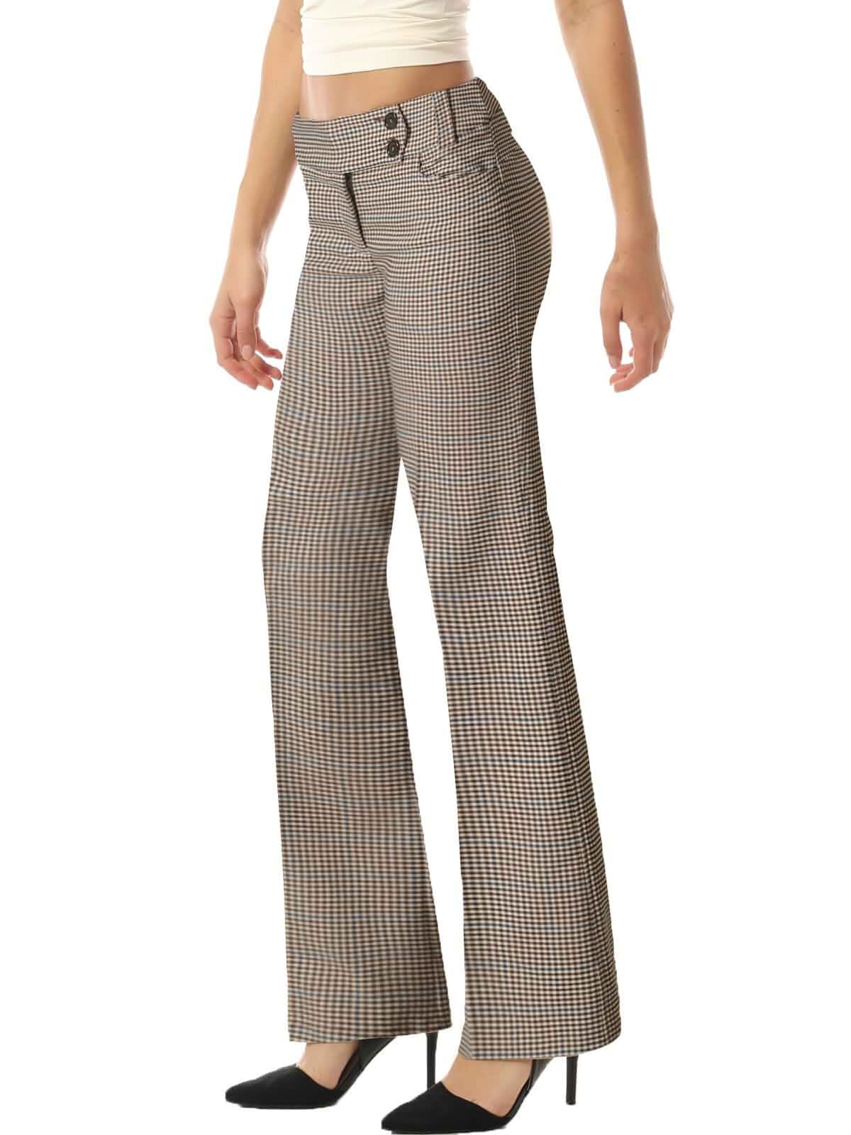 MixMatchy Women's Stretch Bootcut Dress Pants for Work with Pockets Stretch