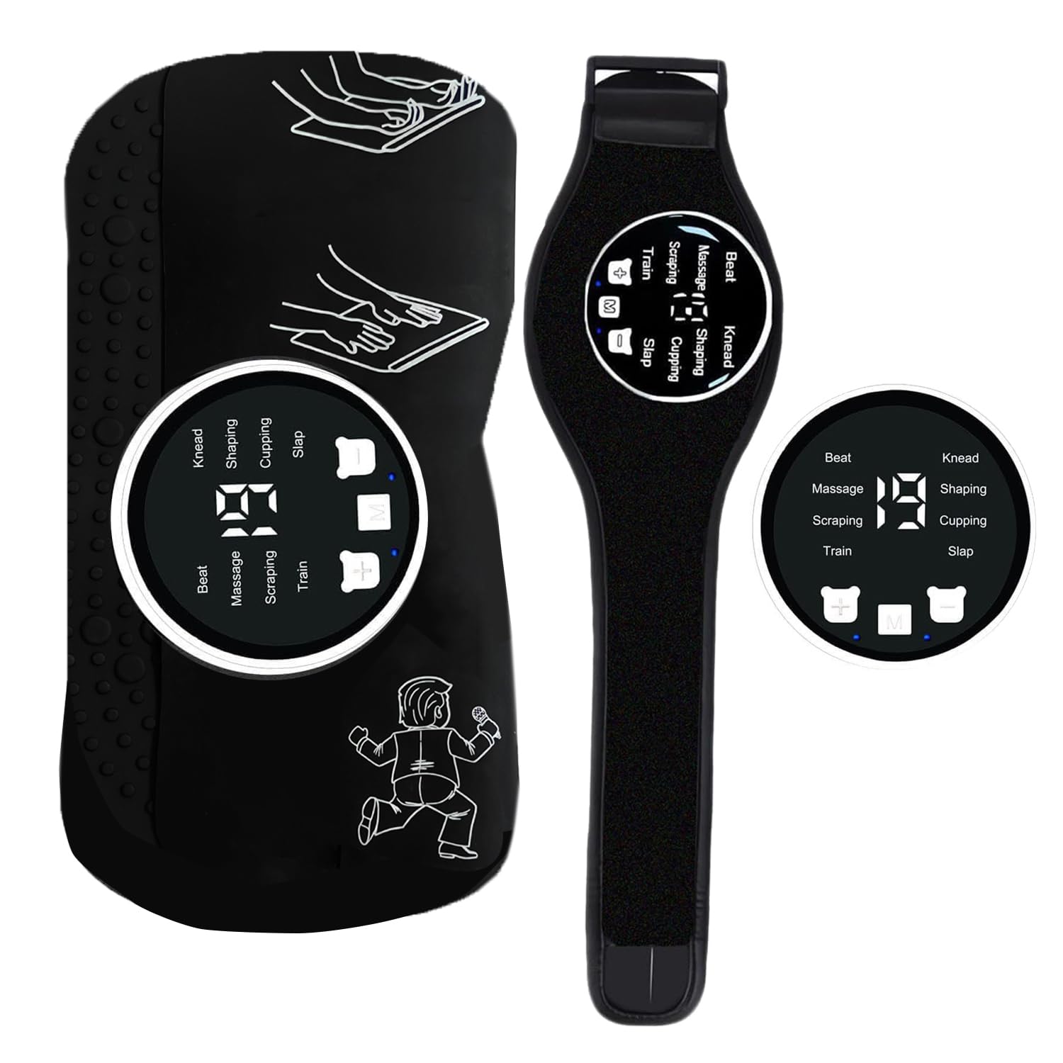 Tens Unit EMS Muscle Stimulator Stimulation Pain Relief Rechargeable Back Shoulder Massager with 2 Big Pads