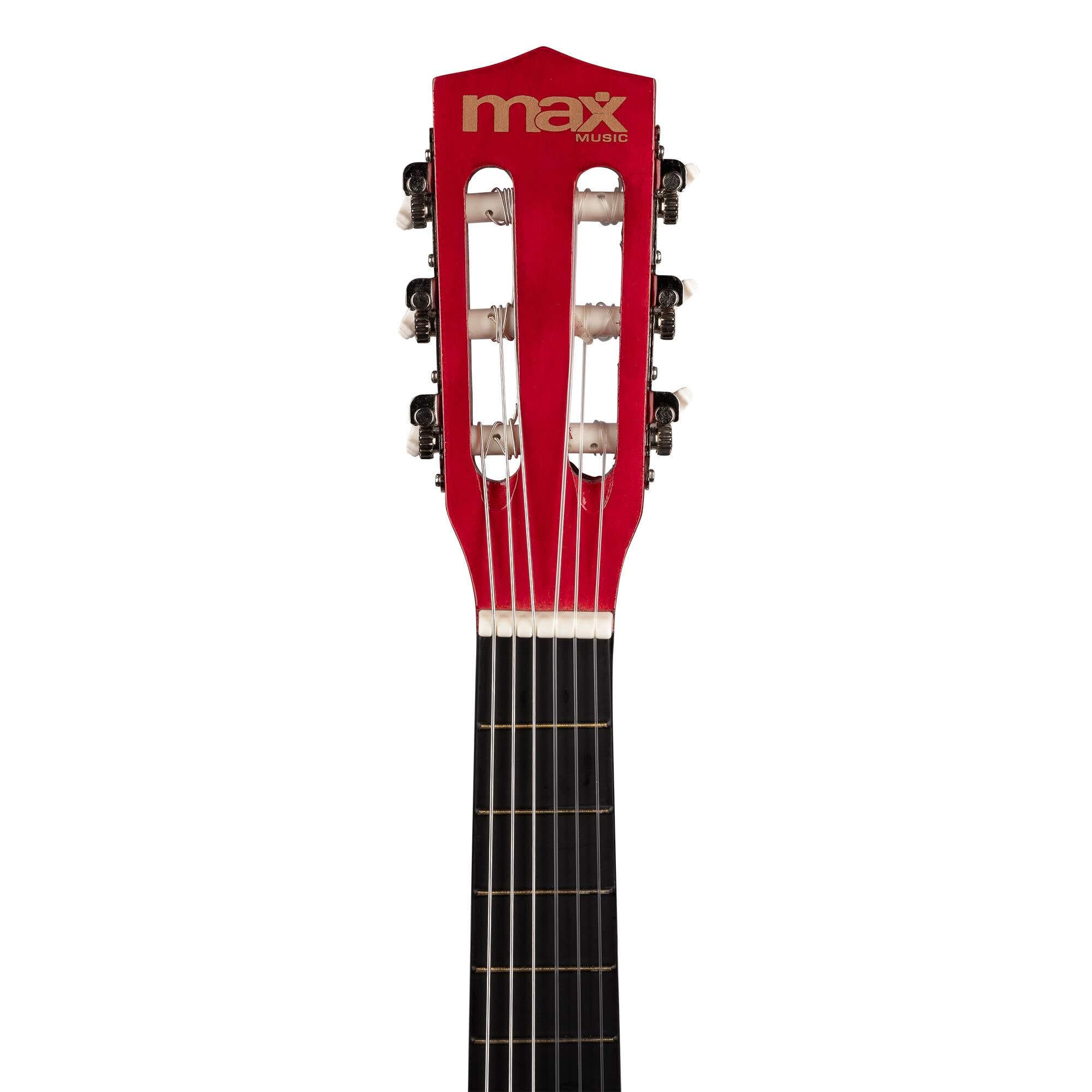 MAX SoloArt Junior 1/4 guitarra infantil clásica con soporte MAX GP20, funda mochila, afinador digital, cuerdas extra, púas y correa, para niños principiantes de 3 a 6 años
