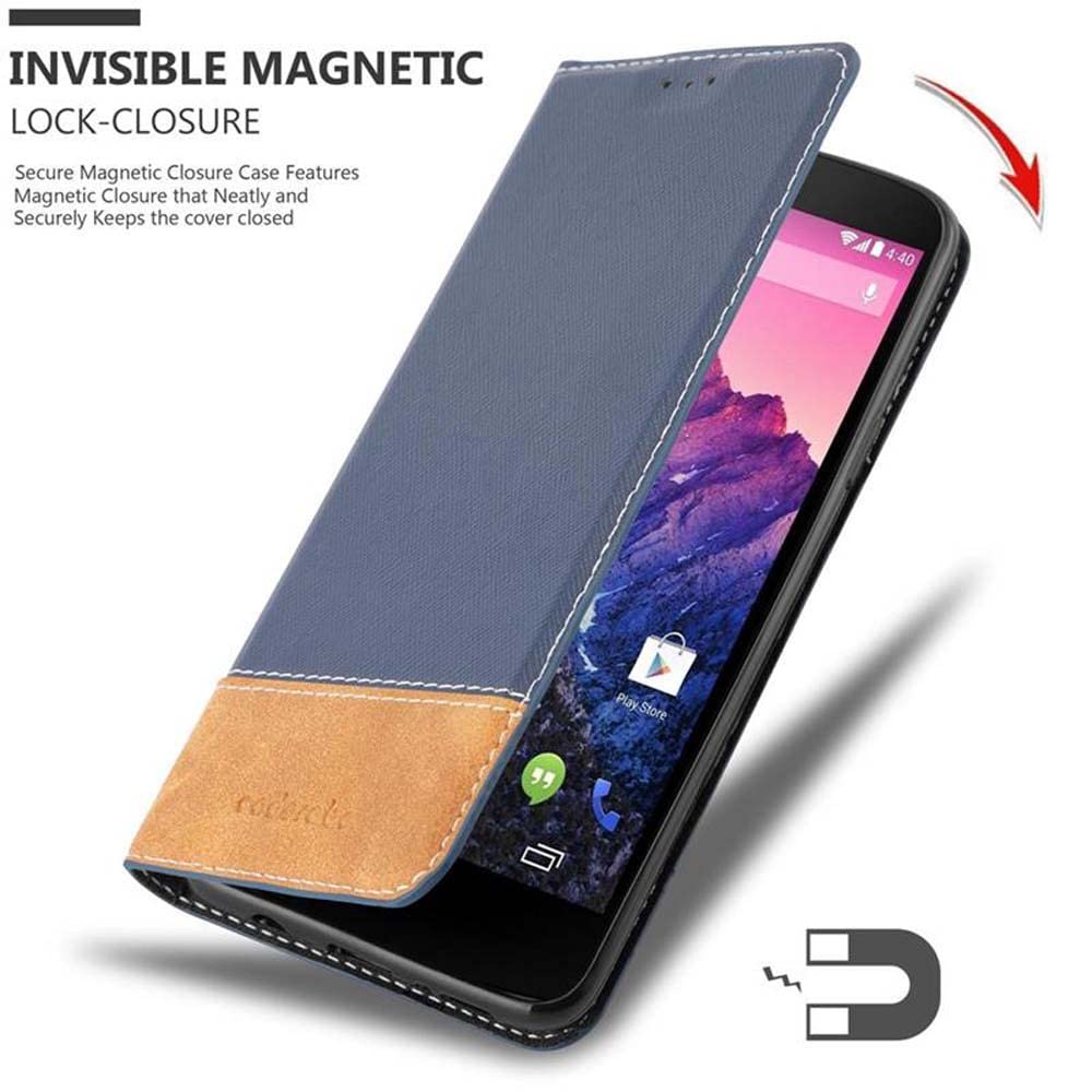 Cadorabo Hülle Für LG Google Nexus 5 – Lederlook Flip-Cover Mit Magnet, Standfunktion & Kartenfach