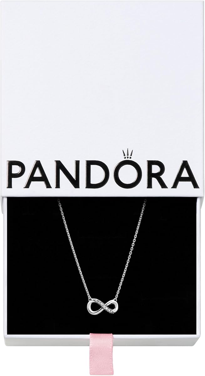 PANDORA Collar Sparkling Infinity Collier - Gran regalo para ella - Impresionante joyería para mujer - Plata de ley y circonita cúbica - 19,7"