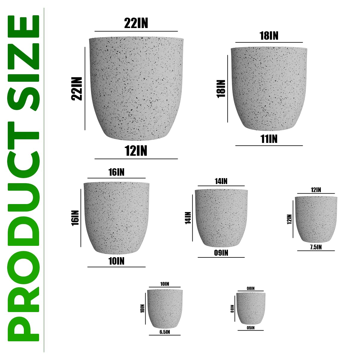 Italian Style Planter Pots - Durable & Lightweight -3 Italian Style Planter Pots - Durable & Lightweight -3