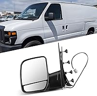 Vista 41 de Juego de espejos laterales montados Compatible con Ford E150 E250 E350 E450 E550 Van 2002-2008, plegable manual, sin calefacción, luz de charco