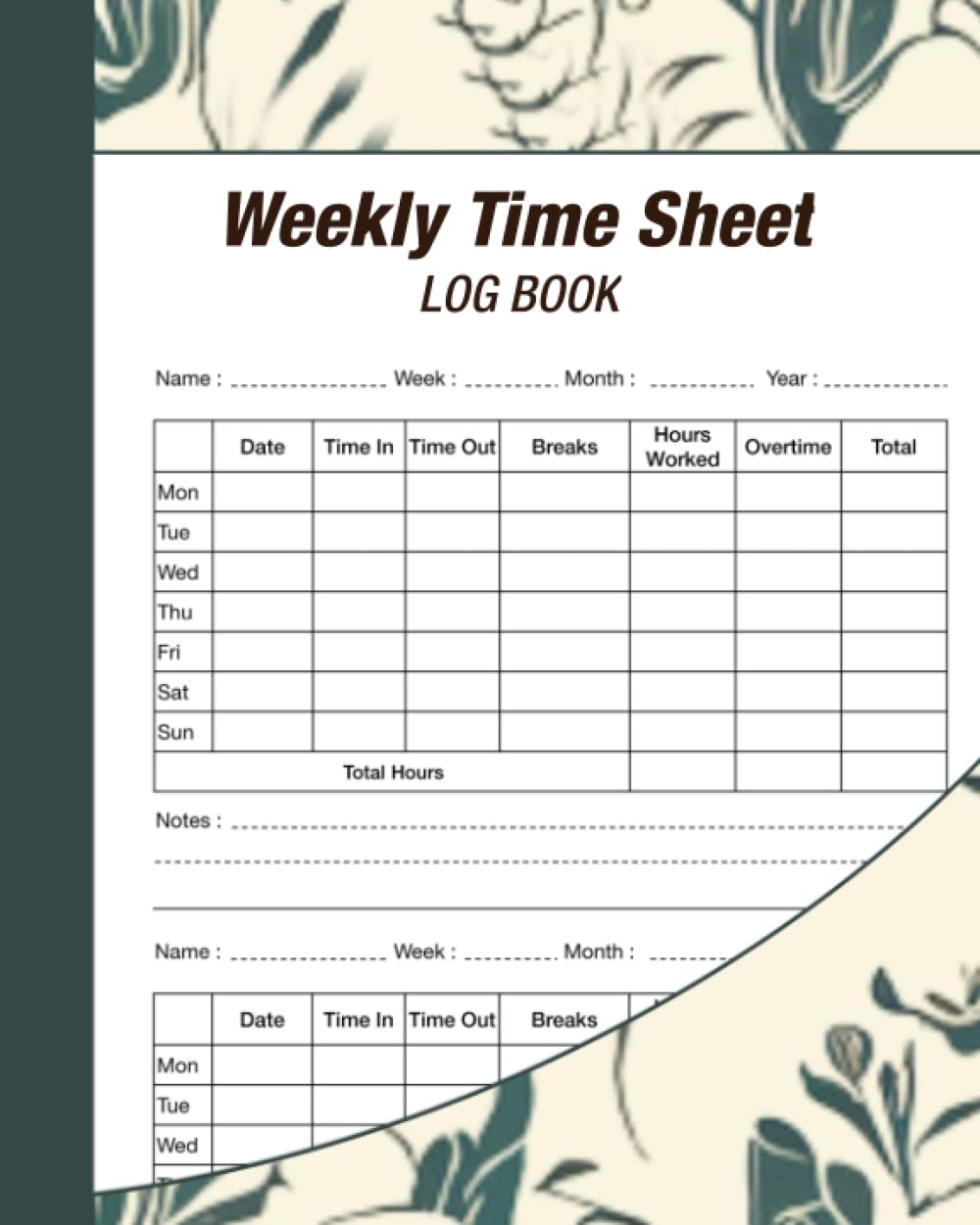 Weekly Time Sheet Log Book Work Hours Log Book, Employee Time Sheet