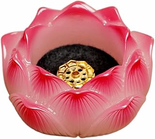 線香立て 蓮の花 仏壇用 お香立て おしゃれ ガラス製 ミニ 香炉 仏具 禅 インテリア (ピンク)