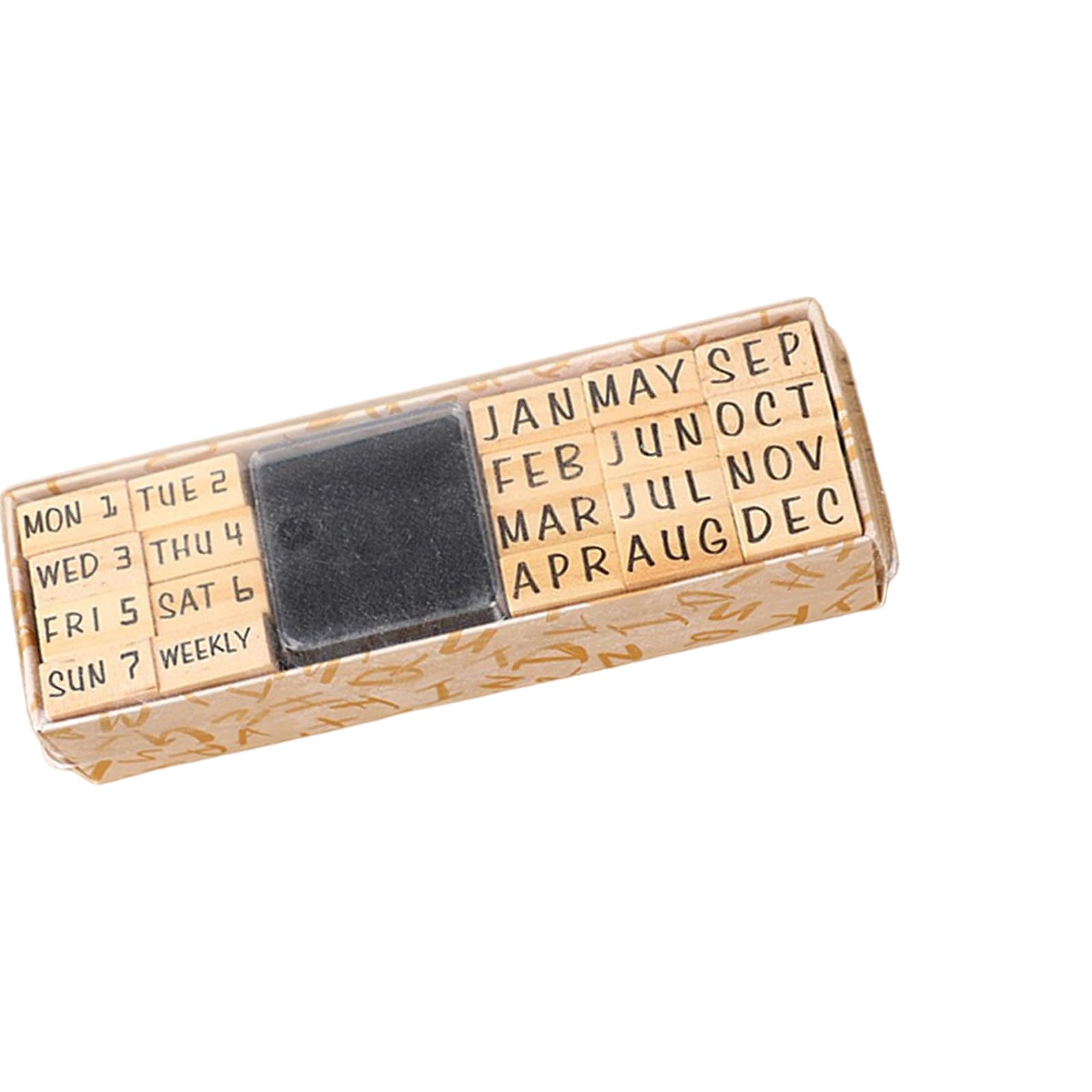 40Pcs Letter Number Stamp Alphabets Number Symbol Stamps Wood Construction Comes with Inks Pad for Teachers Students Multipurpose Wooden Stamp