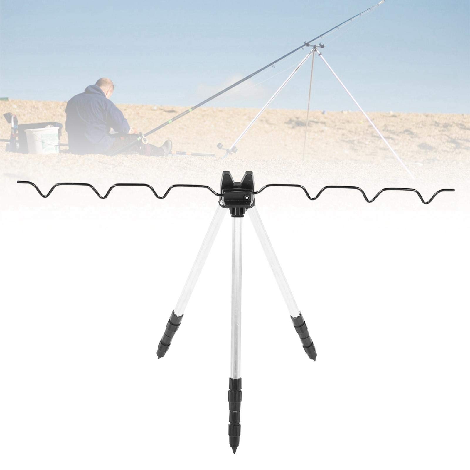 Trípode telescópico Cañas de Pescar Trípode Soporte para mar Playa Orilla Gruesa Pier Aparejos telescópicos