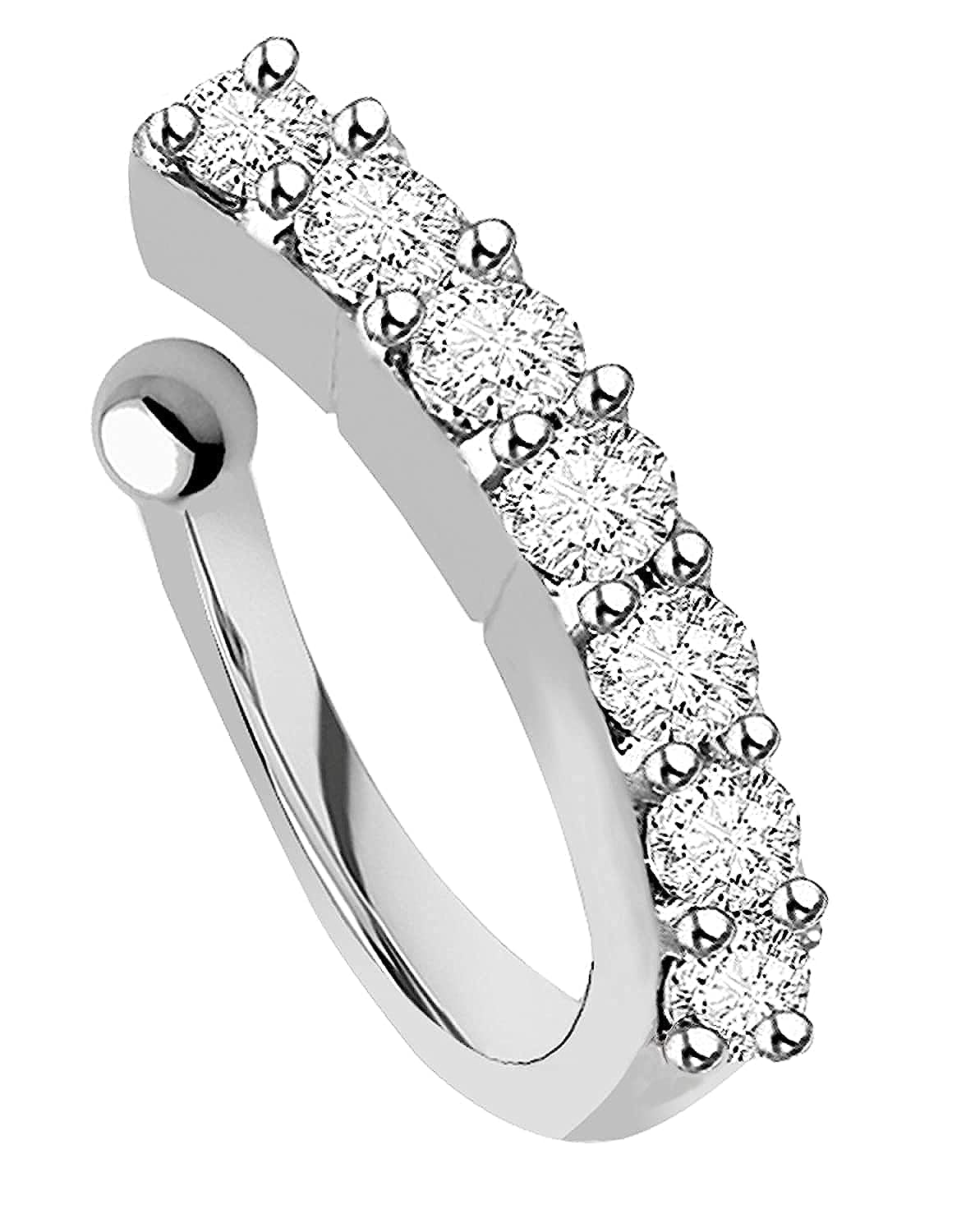 PLUS® Presenting Sania Mirza Styled Studded With American Diamond Stone Nose Pin/Ring Studs For Women/Girls-image-20