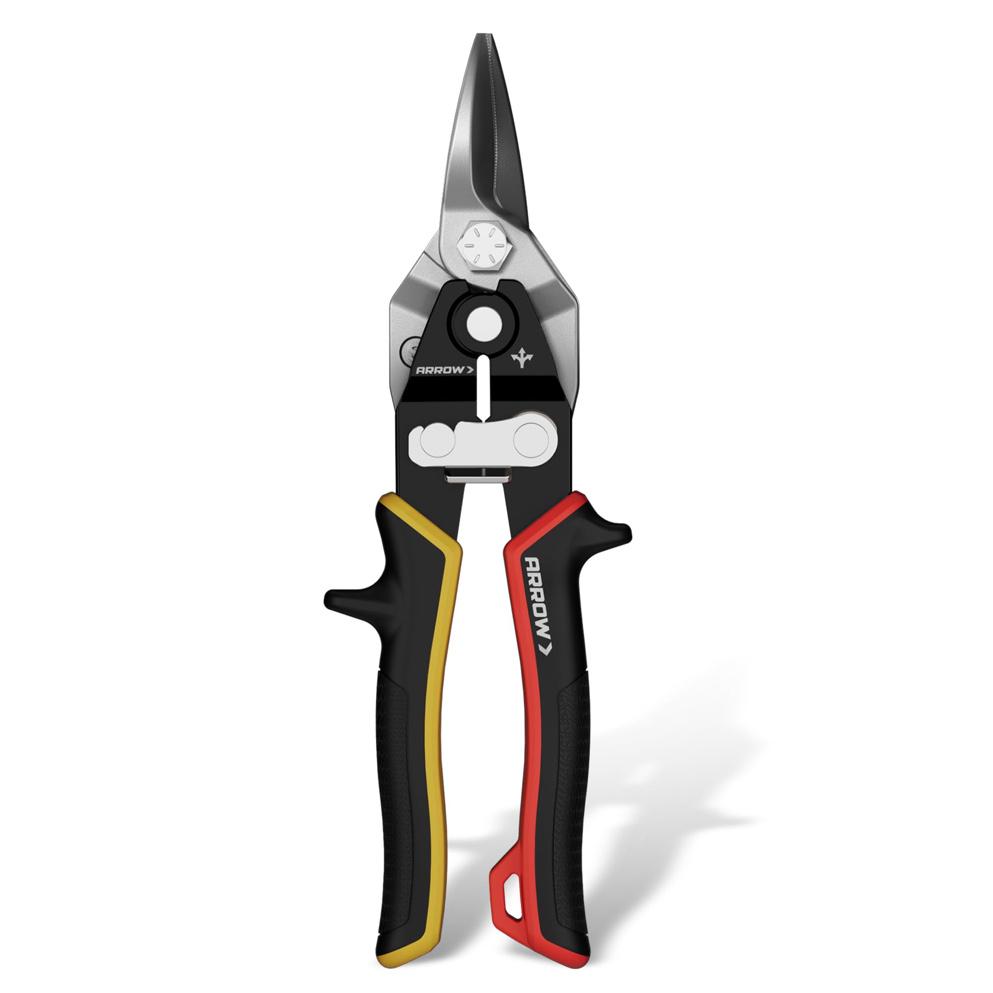 ARROW 8-inch Tin Snips for Cutting Metal Sheet, CR-V Steel Aviation Snips, High Leverage Labor-saving Metal Cutter, Straight Cut