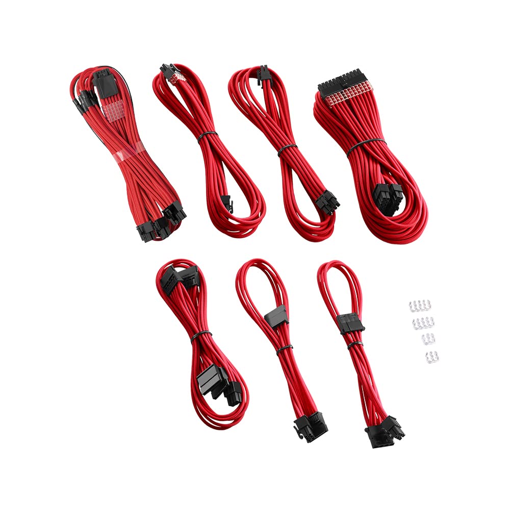 CableMod C-Series PRO ModMesh 12VHPWR Cable Kit für Corsair RM, RMi, RMx (Black Label) - rot