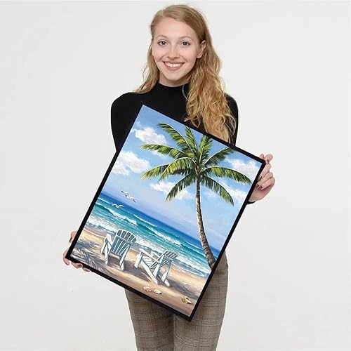 Vista 65 de VIGEGU Paquete de 4 pinturas por números para adultos, lienzo enmarcado, con caballete de madera, pintura por números para niños de 8 a 12 años