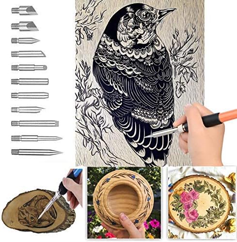 Soldering Iron Set, XINYI 71Pcs Wood Burning Kits Adjustable Temperature Woodburning Pens/Pyrography Tool Set with 53 Wood Burning Tips for Embossing/Soldering. Gift 2PCS Round Wood