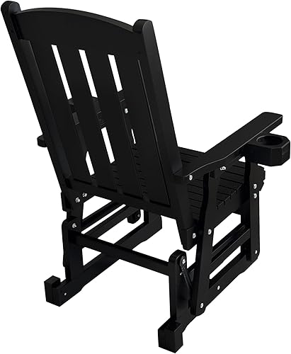 Miniatura 9 de Fortune Candy Planeador de madera para patio para una persona, con respaldo alto y asiento contorneado profundo, madera de abeto maciza, resistente