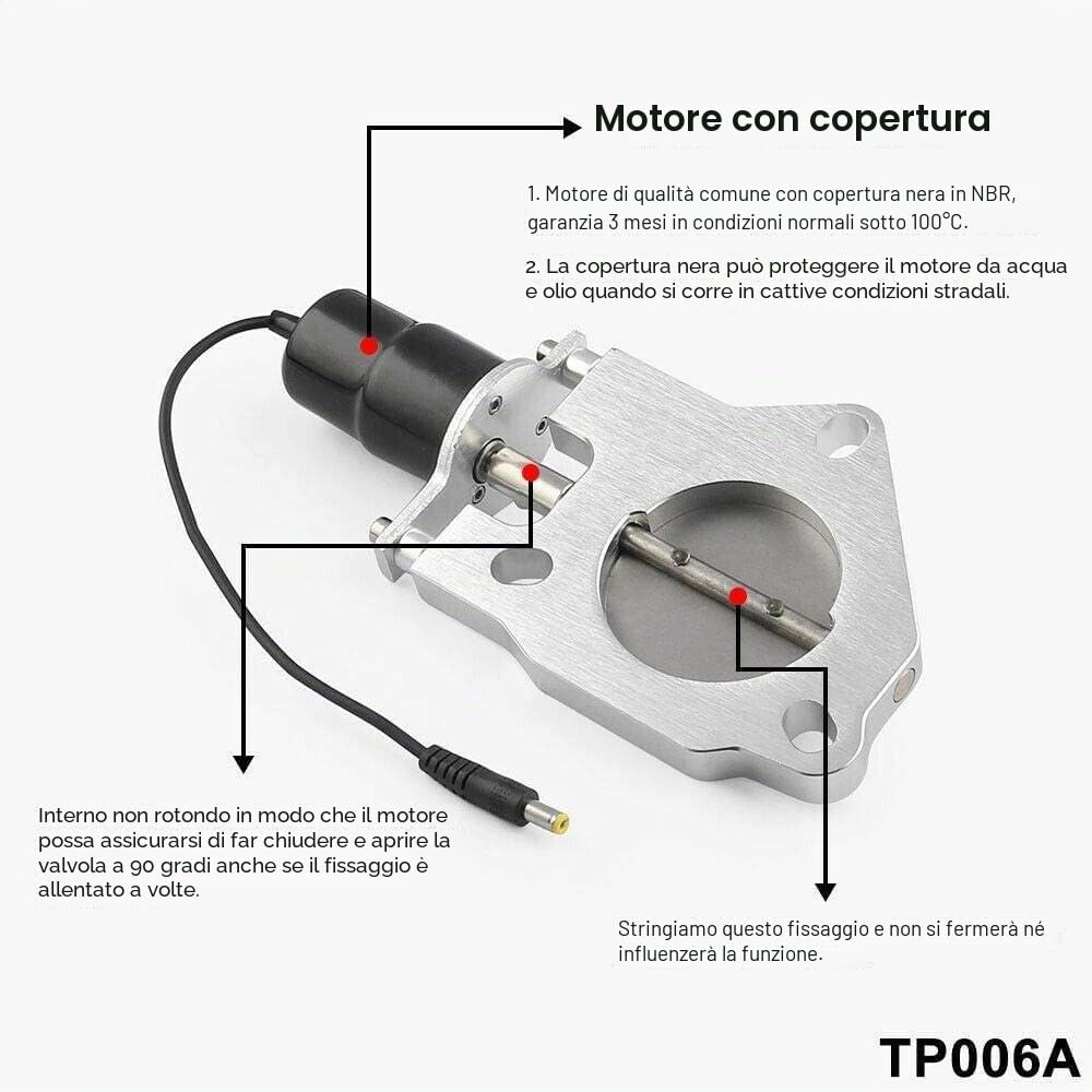 Baceyong, Valvola scarico auto, camion elettrico tubo di scarico valvola elettrica telecomando universale valvola 2,5 pollici