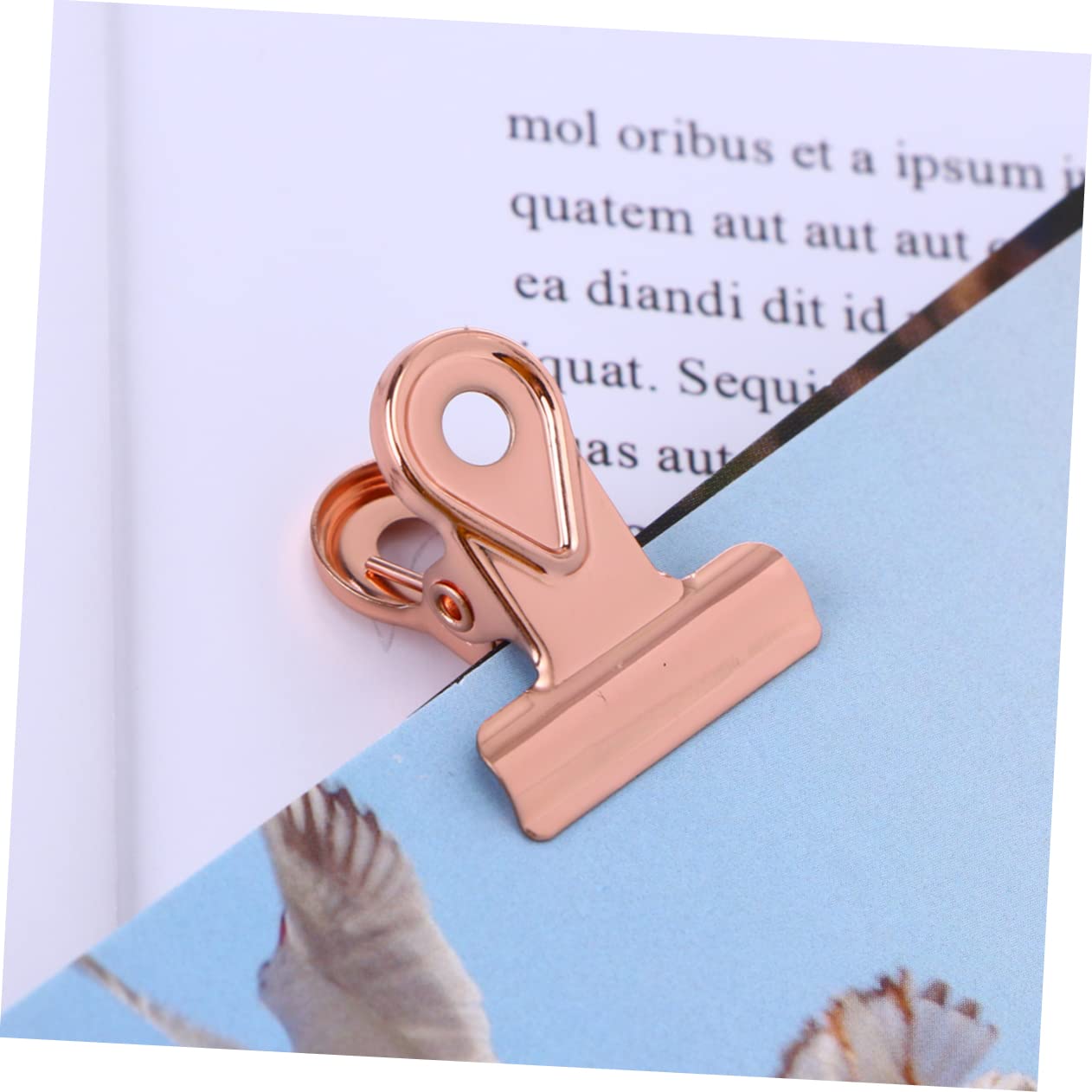 NUOBESTY 60pezzi Pinze Metalliche Per Raccoglitori Clip Pieghevoli Rame Rosa Per Organizzazione Di Documenti Foto e Articoli Creativi