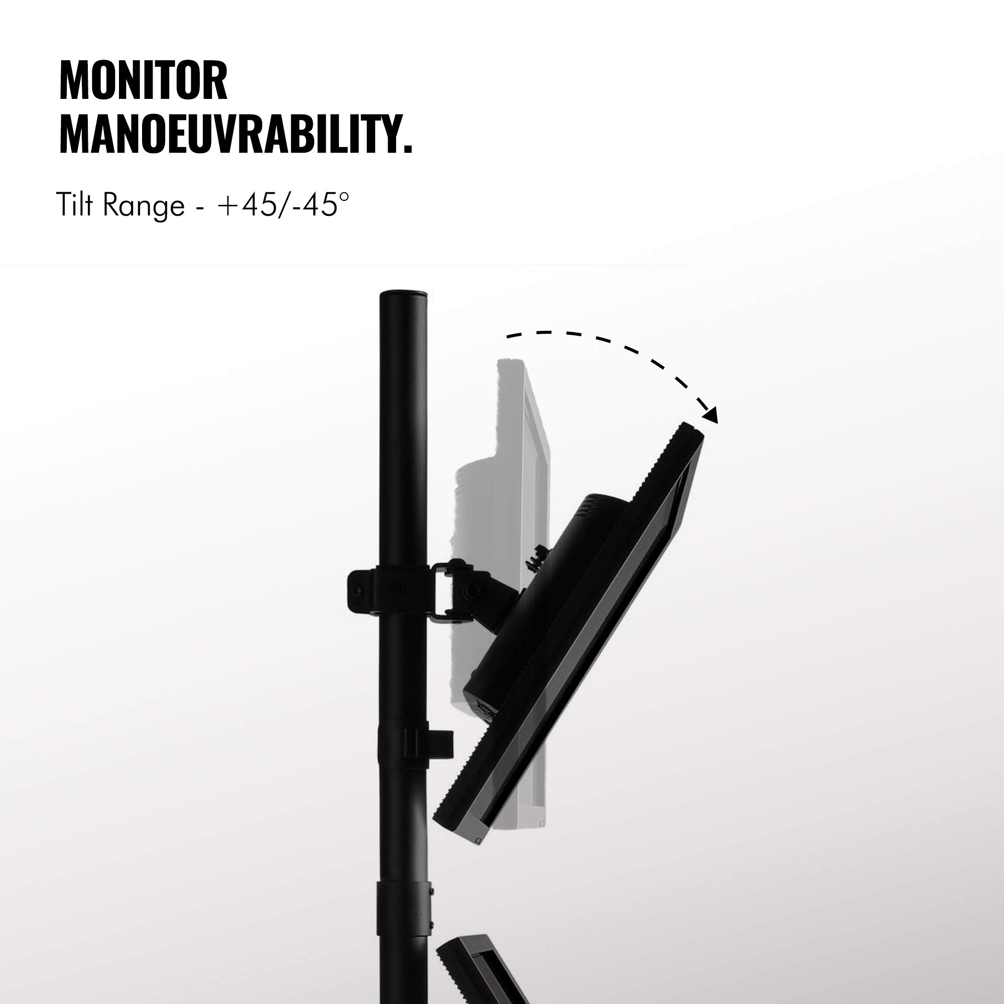 VonHaus Vertical Double Monitor Mount Stacked/Twin Screen Mount/Clamp