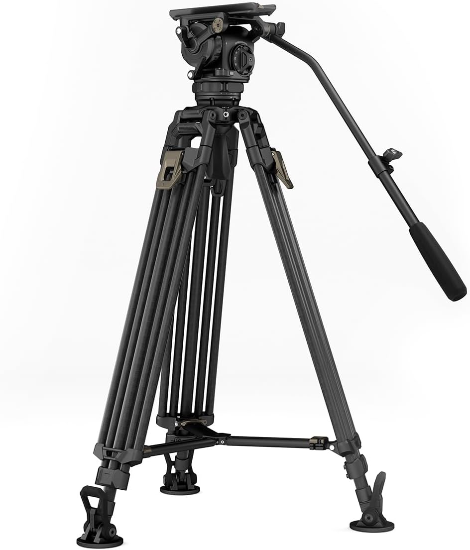 Tilta CT12 75mm Cine Fluid Head with 2-Stage One Touch Carbon Fiber Tripod Legs - Space Gray (12KG)