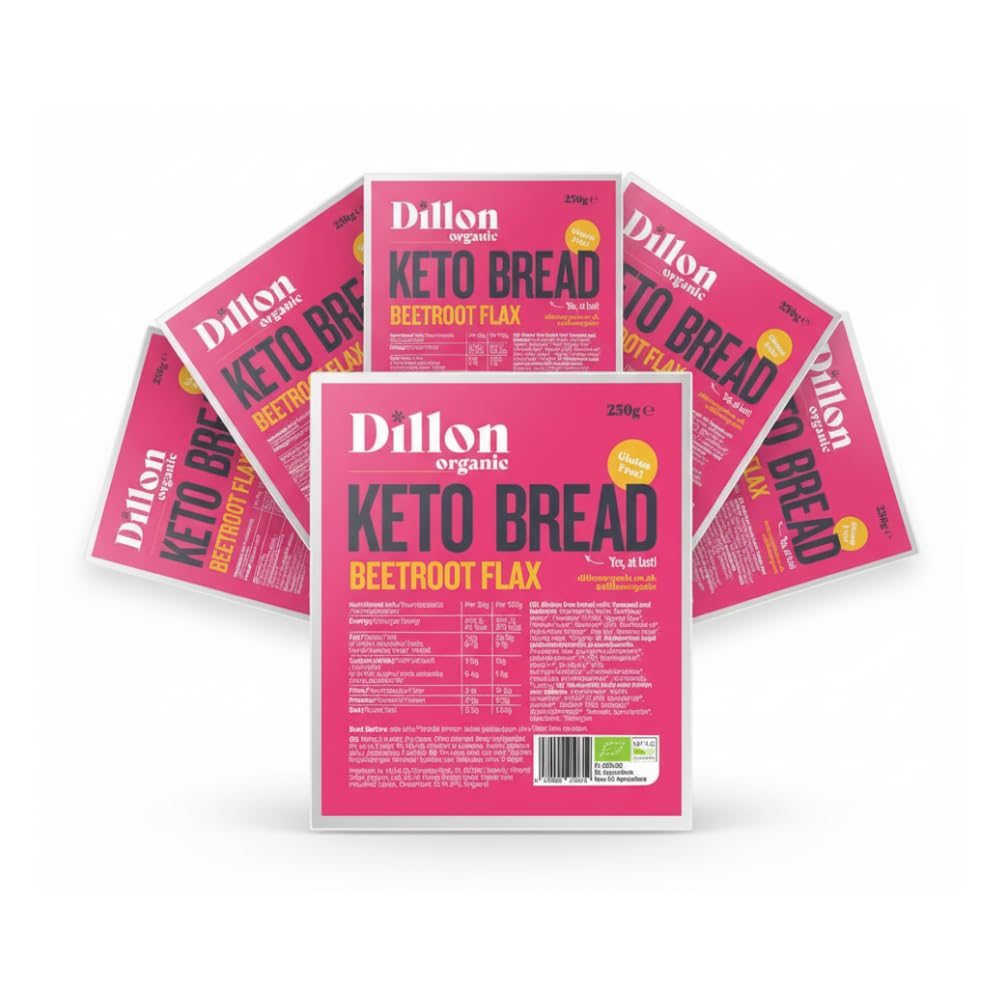 Beetroot Flax Keto Bread | Gluten-Free, High Fibre, Vegan, Low Sugar, Diabetic-Friendly, High Omega-3, UPF Free - Unsliced, 250g (Pack of 6)