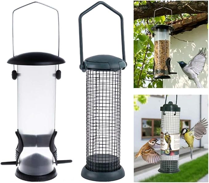 2PCS Bird Feeder for Small Birds, Bird Feeders Hanging Squirrel Proof
