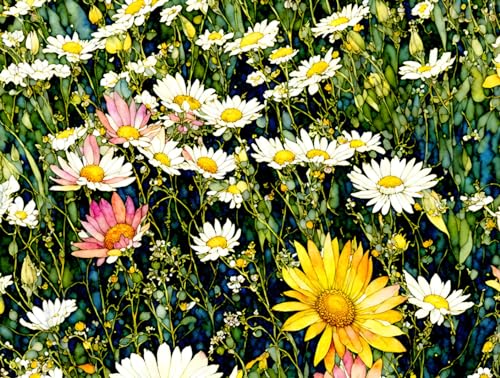 Affiches sur toile de marguerites SERENDIPITP 58x90cm poster mural nature