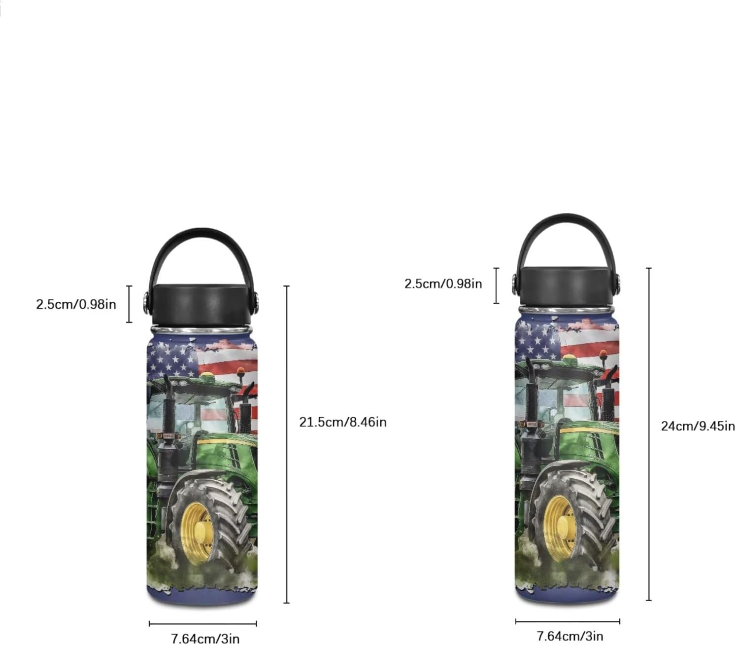Water Bottles Stainless Steel Insulated Water Bottle 20oz Tractors Printed Kids Boys Thermal Cup with Lid