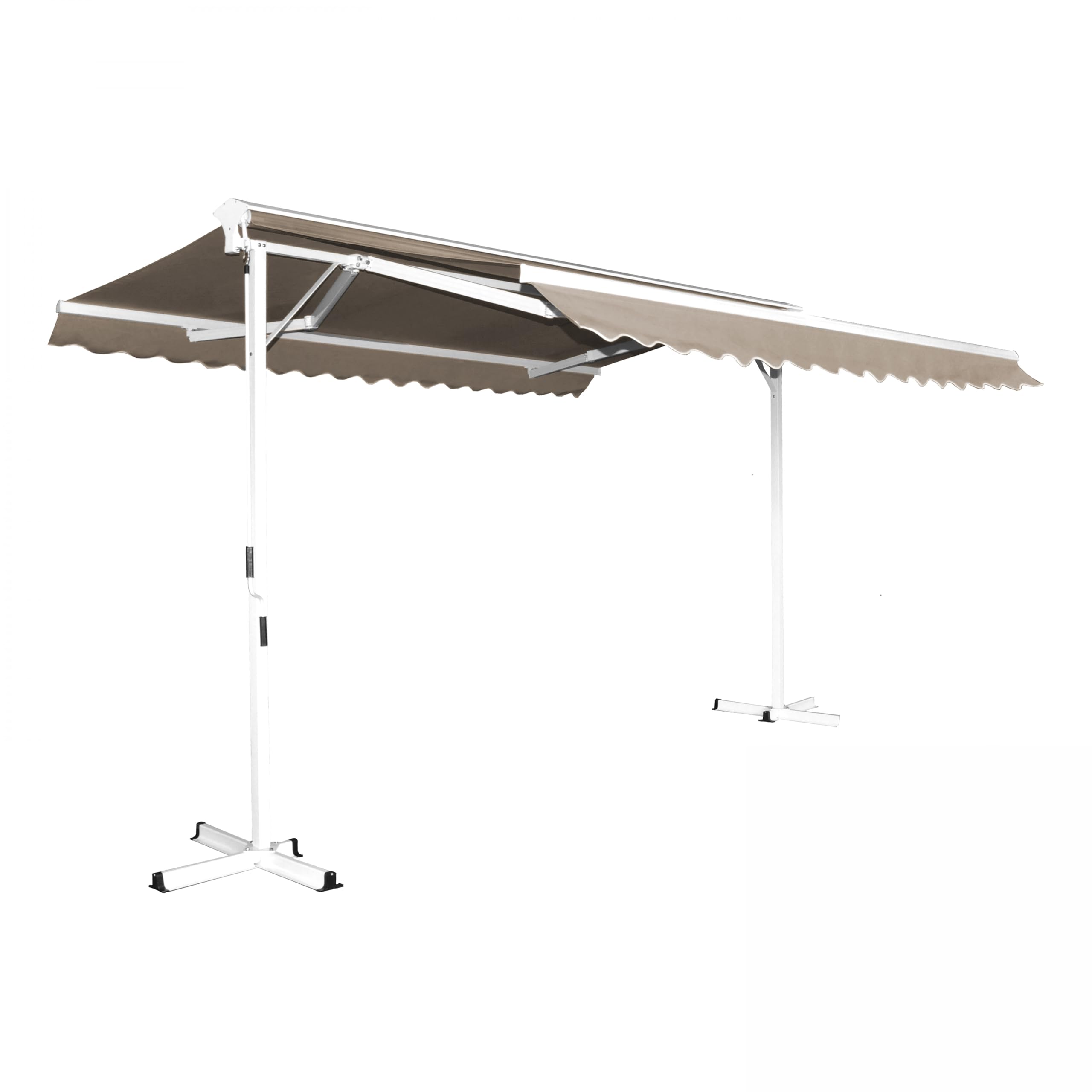 markisen 3mx4m 3m x 4m Double Awning with 4 Weighted Panels Taupe Garden Was ist das an Push bar Duft:Fresh Mint