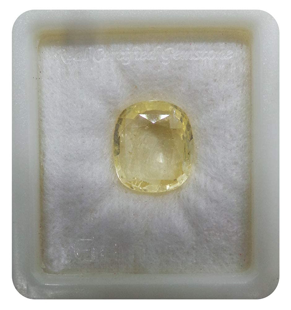 Natural Yellow Sapphire 6.25 Carat Unheated Untreated Ceylon Mined Pukhraj Birth Stone/Rashi Ratan/Yellow Sapphire AAA++ Quality Lab Certified Gemstone-image-37