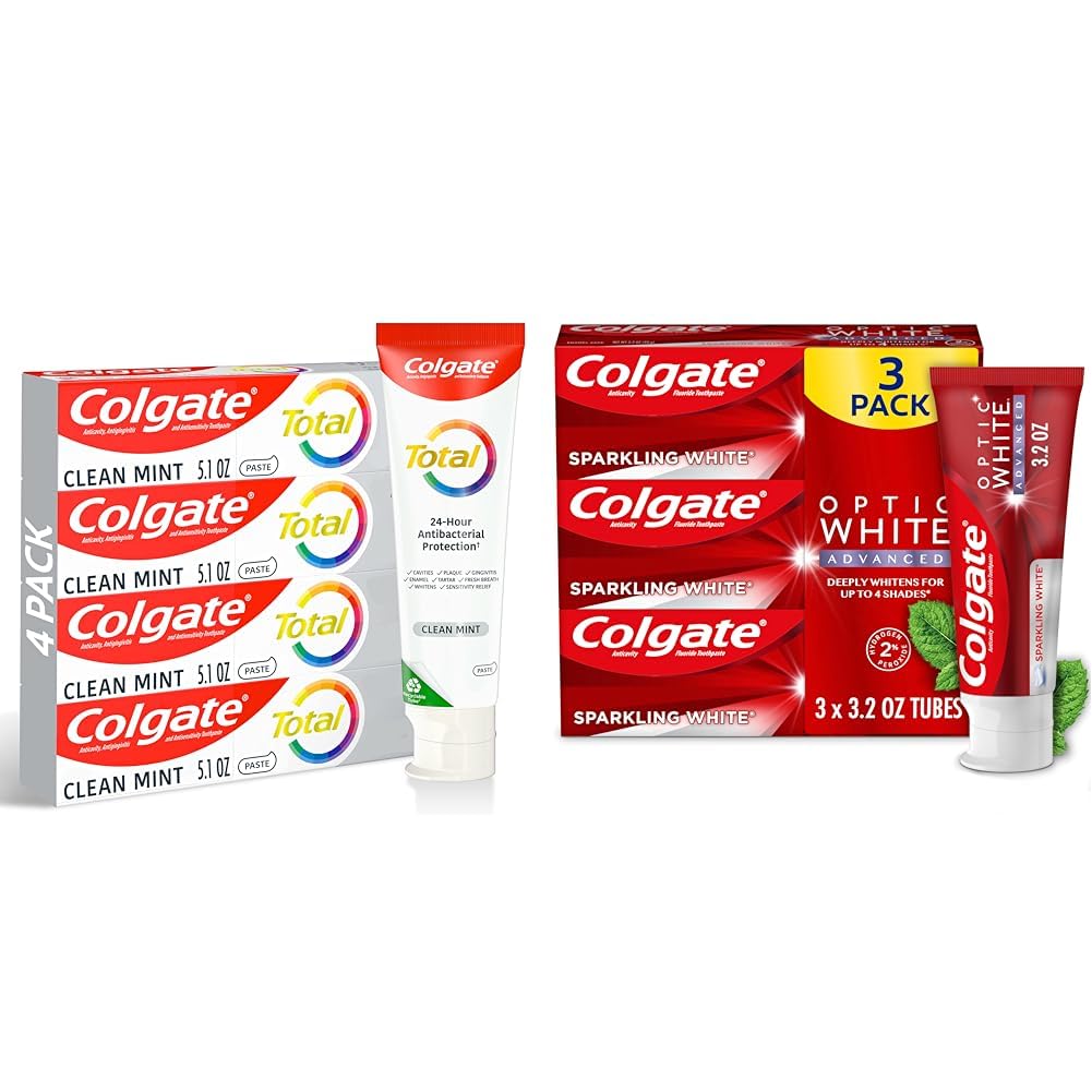 Colgate Total Clean Mint Toothpaste 10 Benefits Whitens Teeth Freshens Breath Optic White Advanced Teeth Whitening Toothpaste 2