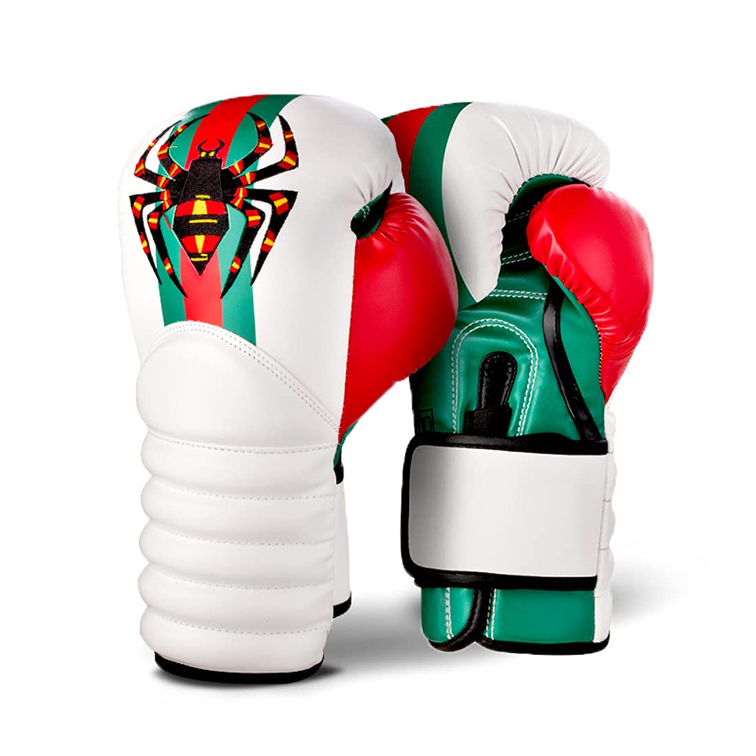 Guanti da Boxe di Grado PRO, Guanti da Combattimento di Formazione in 14Oz, Kickboxing Muay Thai Punzonatura Bag MMA, per Uomo E Donna,Bianca