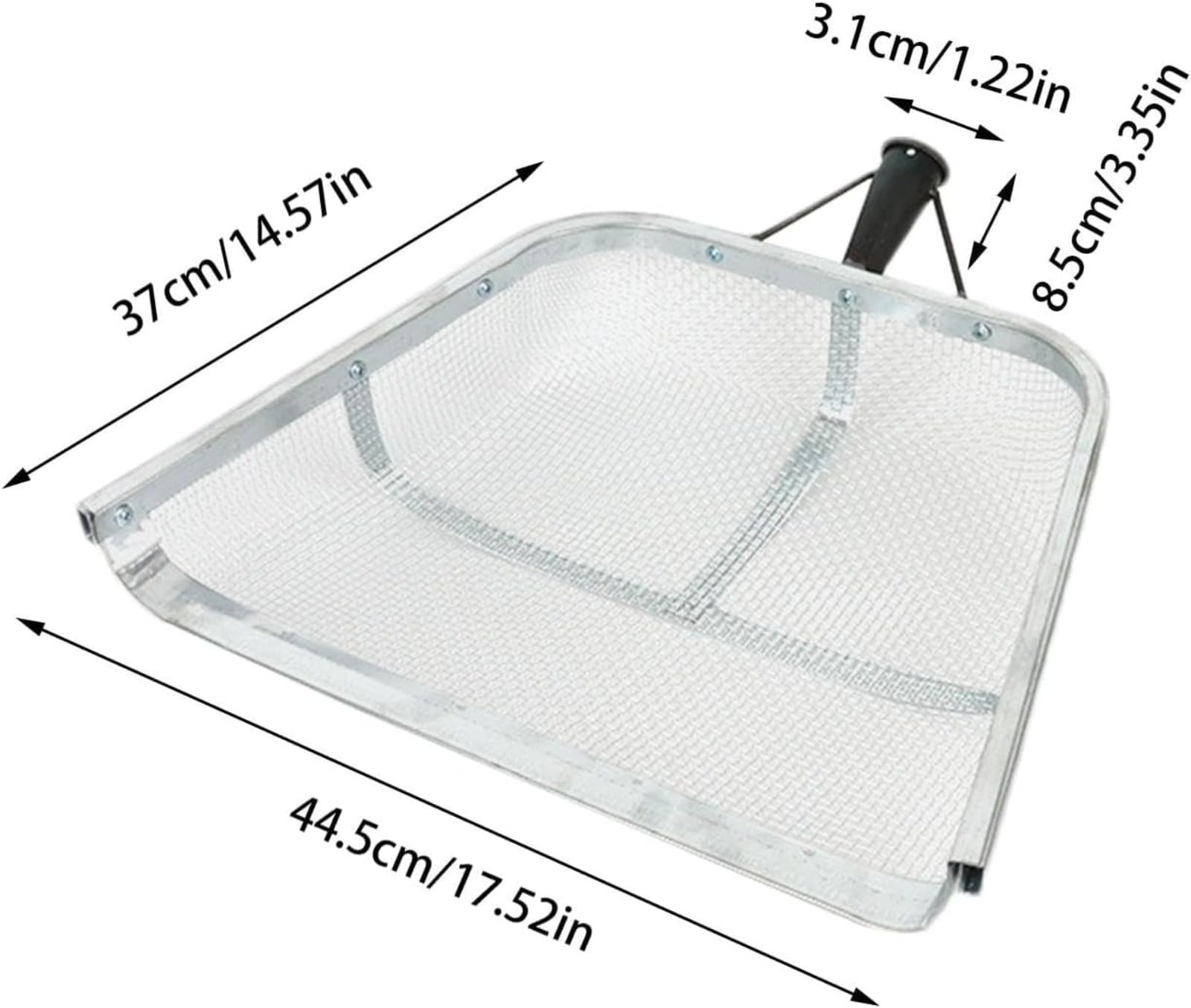 Generisch Siebschaufel, sieb Schaufel Sandsieb Groß Garten Metallschaufel Für Reptilienkot 4/12 Mm Maschenweite, Garten Bodensieb Erdsieb Effizientes Sieb Zum Sieben Von Boden (Mesh 0.4x0.4cm)