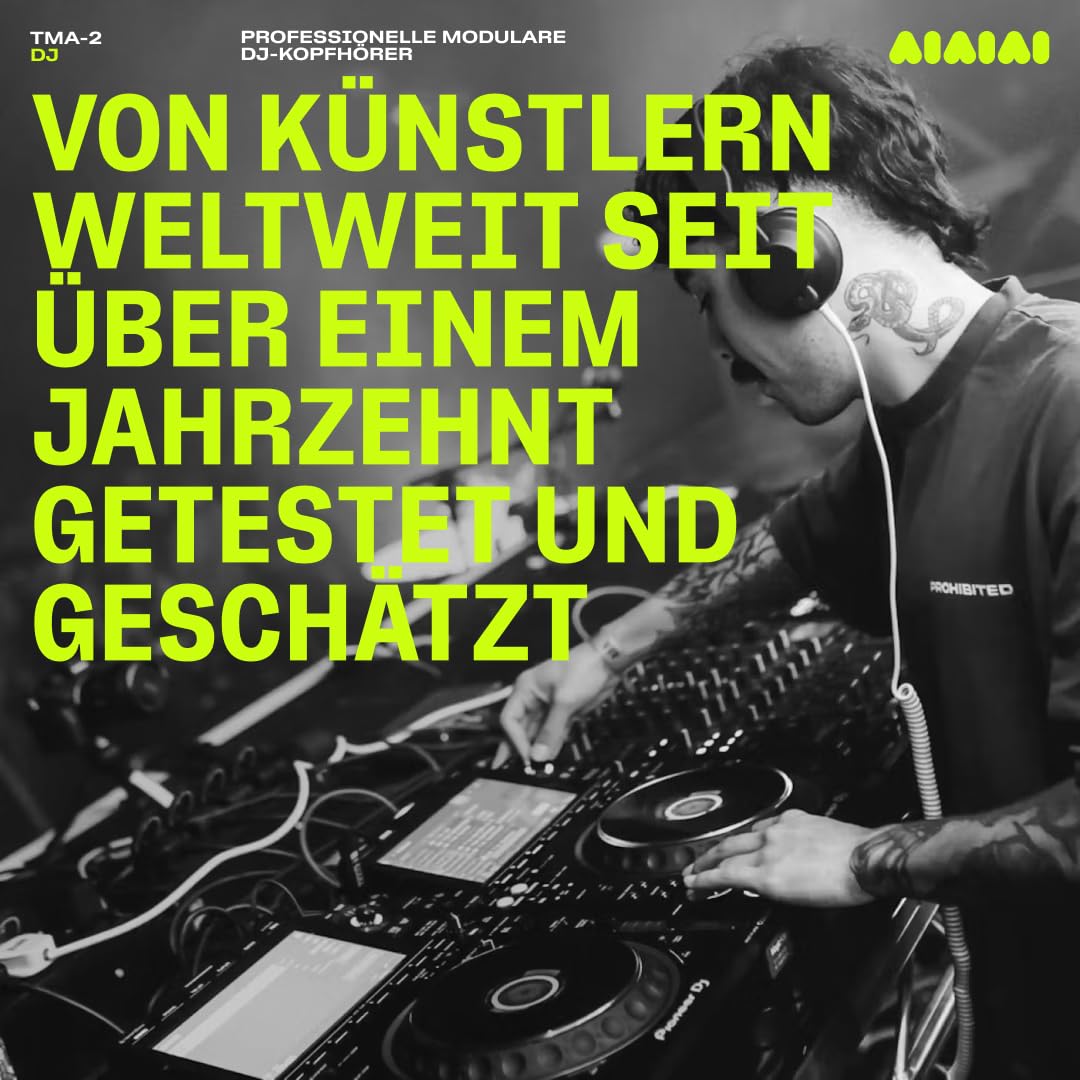 AIAIAI TMA-2 DJ – Professionelle On-Ear-DJ-Kopfhörer mit druckvollem Bass, robuster Bauweise, hoher Geräuschisolierung, modularem Design und austauschbaren Teilen für maximale Langlebigkeit