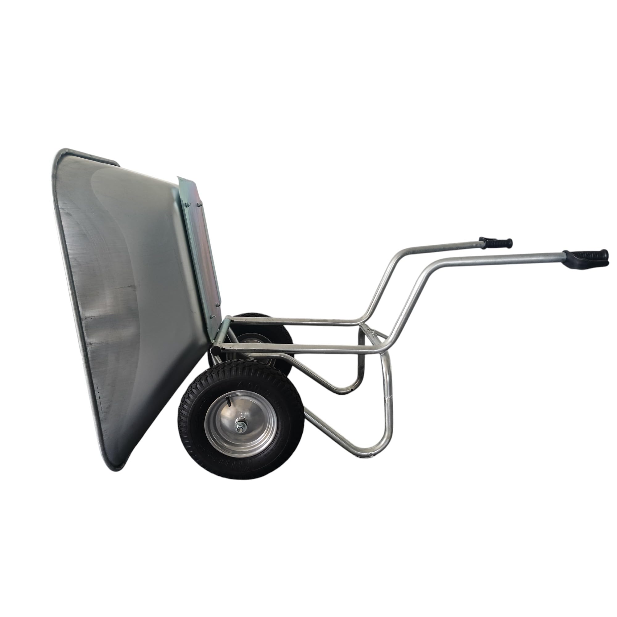 Schubkarre Kippkarre Agro 200L bis 250kg Luftreifen mit Stahlfelge verzinkt kippbare Schubkarre 200 Liter Garten Bauschubkarre Gartenschubkarre Kipp japaner 2-Rad 400-8 Silber 4PR Luft