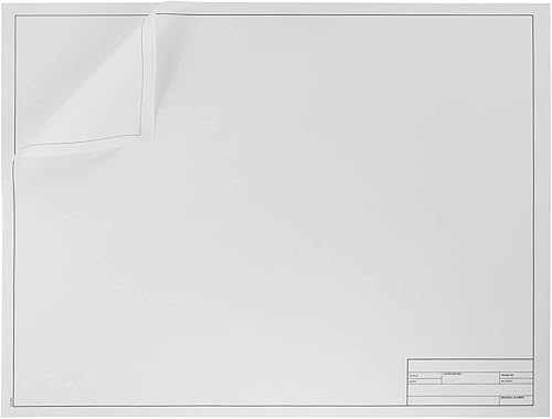 Pacific Arc Hojas de vellum de dibujo, 10 hojas de papel de 18 x 24 pulgadas de vellum de trapo con borde y bloque de título