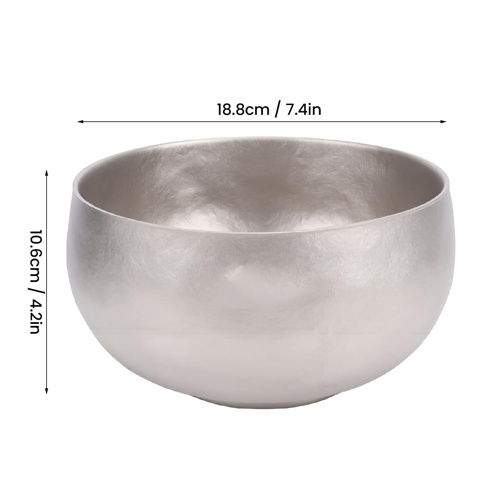 Naroote Große Servierschüssel, 2 L, Ti-Legierung, Doppelwandig, Metall-Suppenschüssel für Suppe, Reis, Salat, Nudeln und Abendessen, Küche, Camping, Kratzfest, Leicht, Tragbar