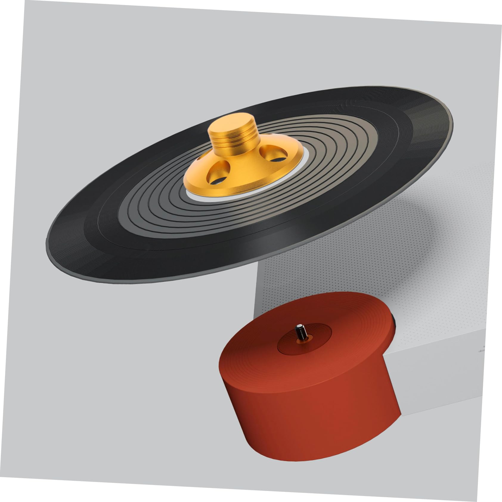 Peso per Dischi Vinile Oro in Lega di Alluminio per Giradischi | Riduce Vibrazioni e Attrito, Appoggio Feltro, Finitura Elegante e Look Lussuoso