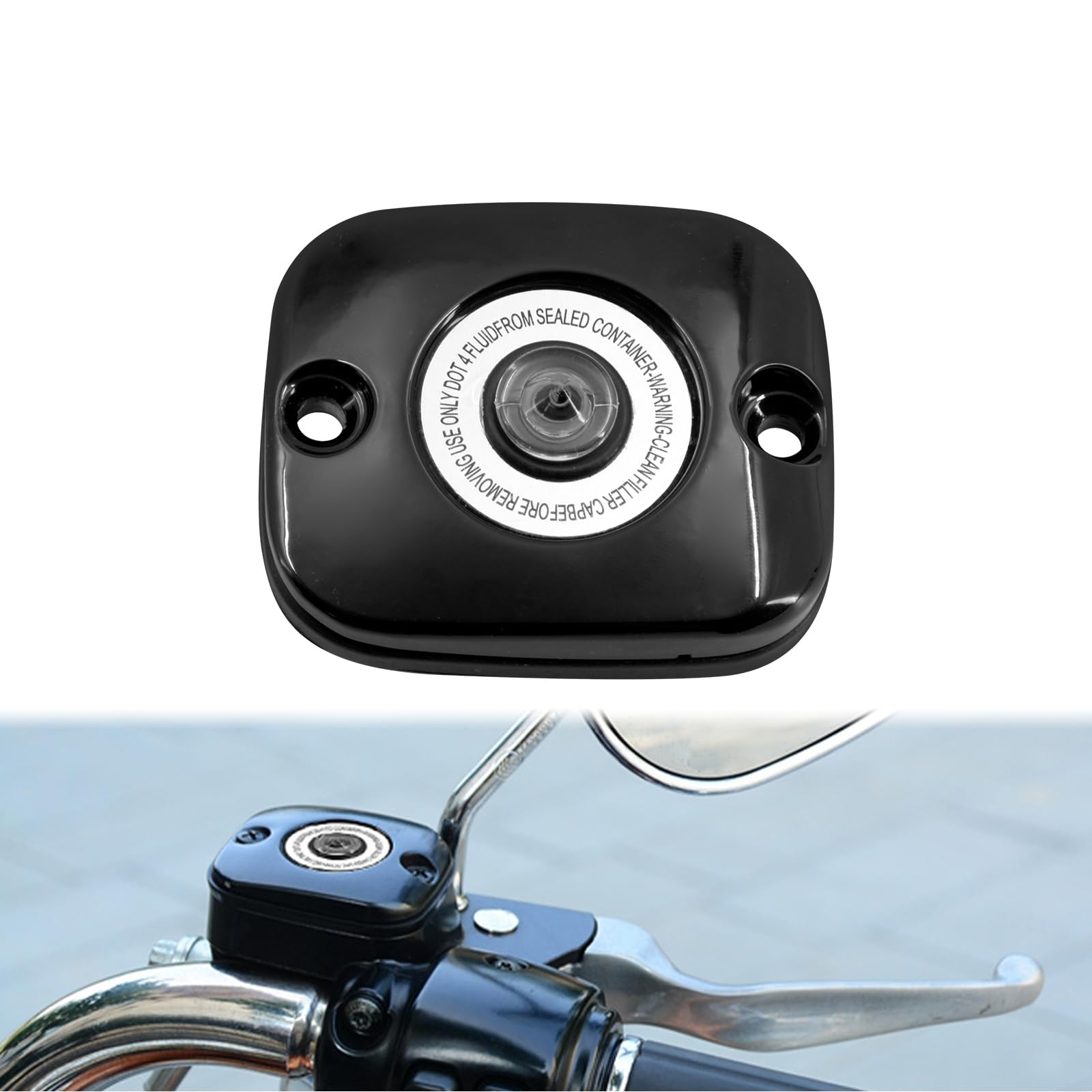 Motorrad Vorderbremszylinder Abdeckung Schutzkappe Fit für Harley Touring 2005-2007 Dyna FXD 2006-2017 Softail 2006-2014 Schwarz