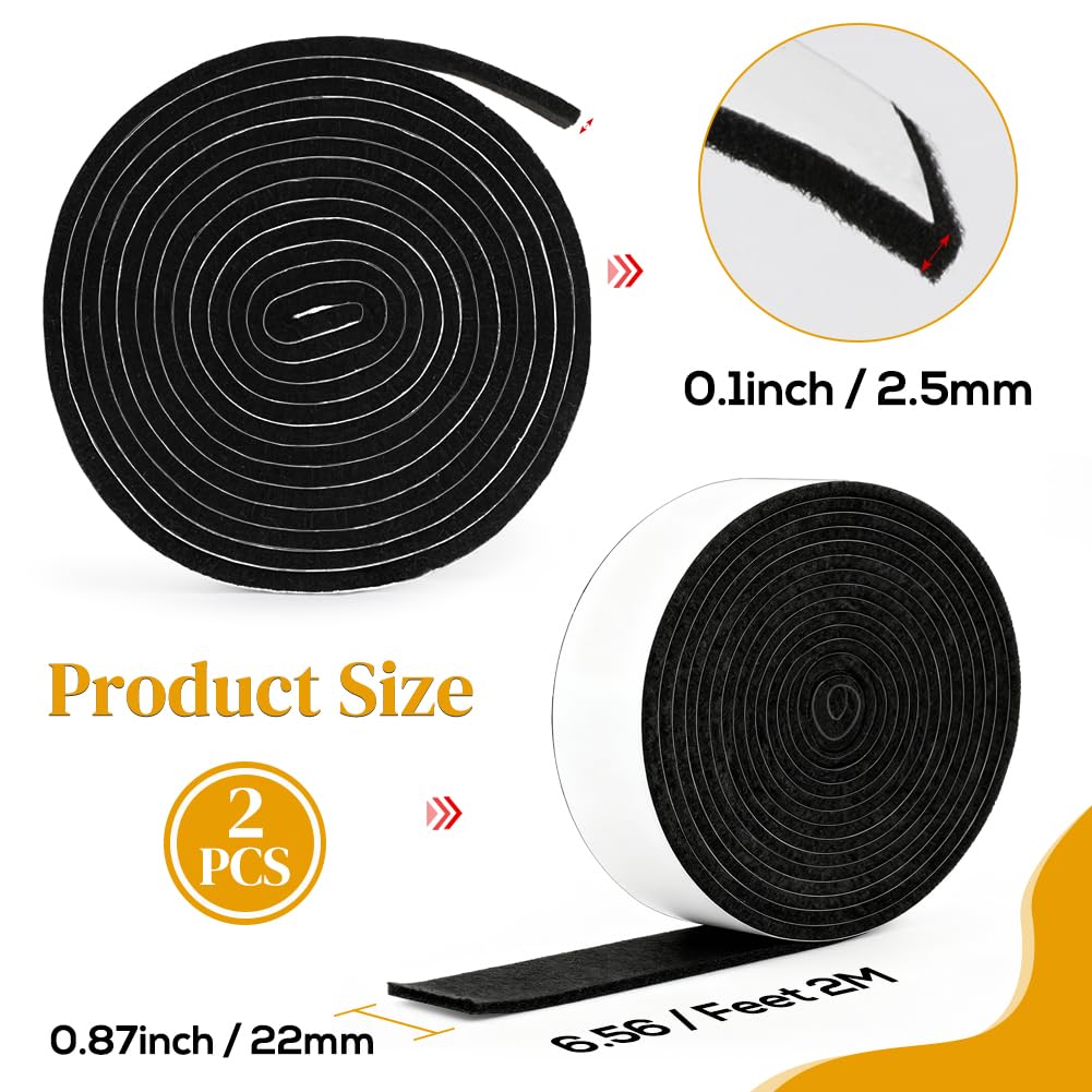 0 87in Furniture Pads Roll 6 56ft x 2 Rolls Self Adhesive Felt Strips for Hardwood Floors to — view 2