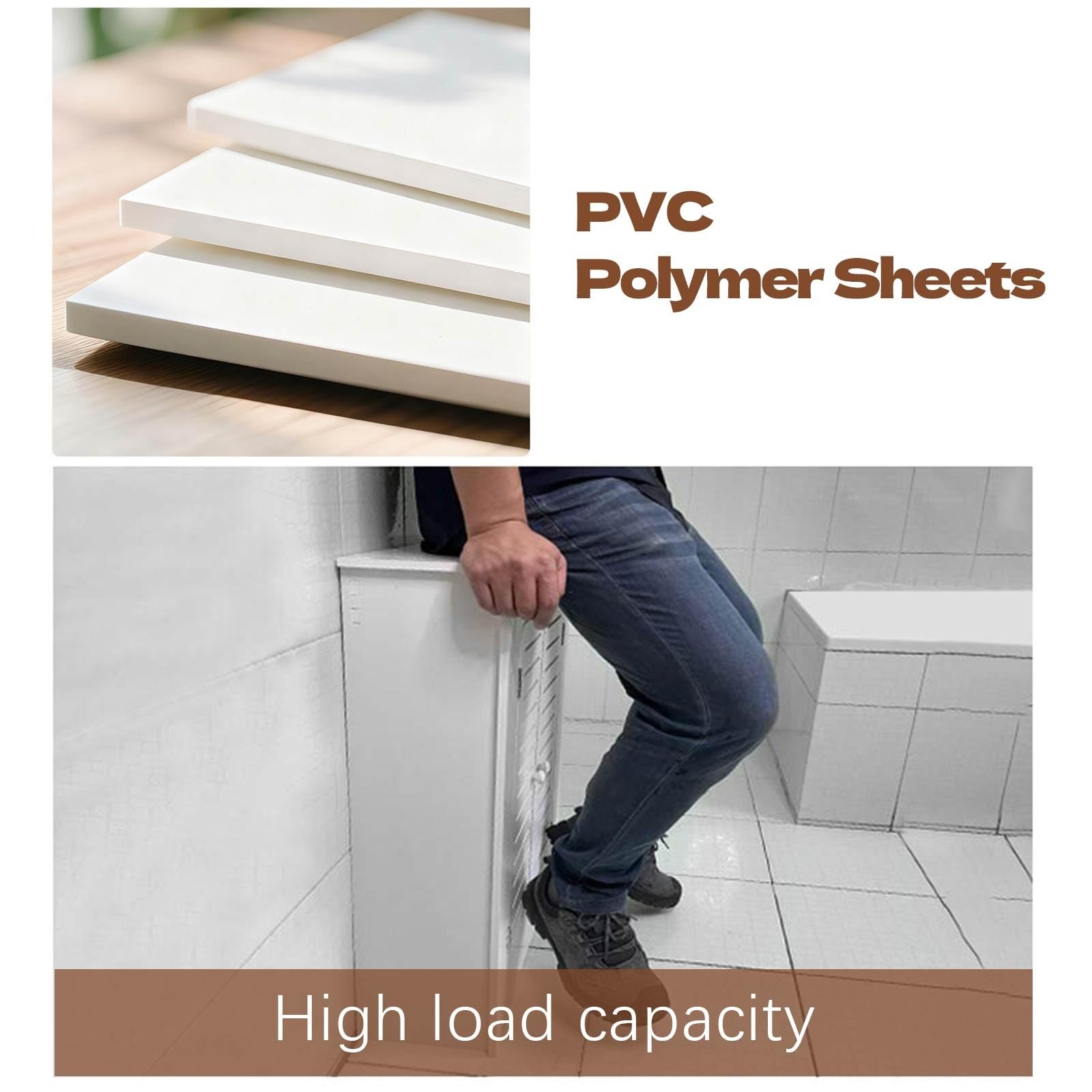 Mobile Copri Tubi In PVC Per Organizzare E Nascondere Tubature Idrauliche O Del Riscaldamento, Copri Termosifone Moderno Bianco Aerazione, Ideale Per Appartamenti, Lavanderie E Bagni(50x80x25 cm)