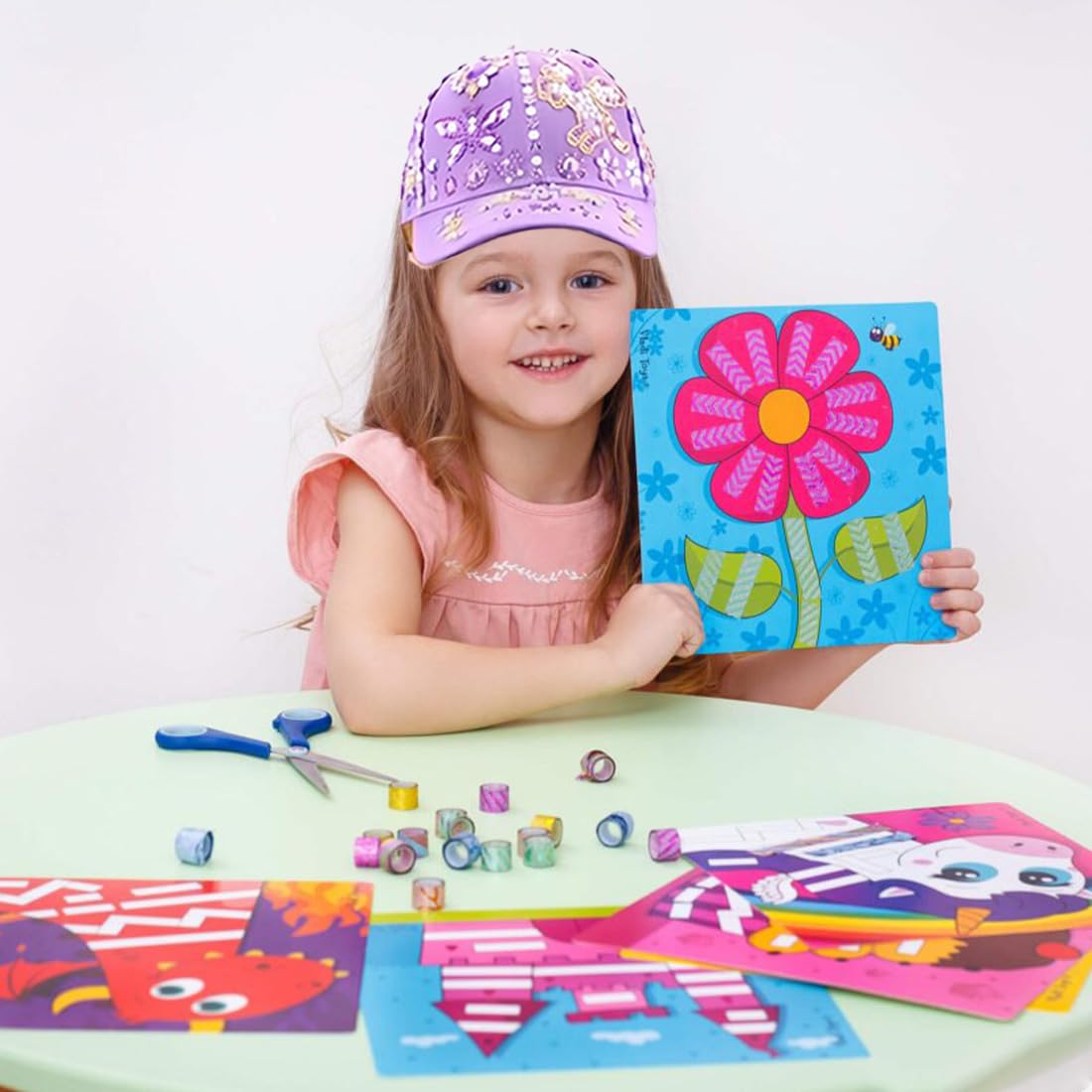 Regali per Ragazze Bottiglia d'acqua fai da te da Baseball,Kit Artigianale per Bambini con Adesivo Unicorno Strass Toy School Regali di compleanno Ragazza Ragazzo 4-12 Anni,Viola
