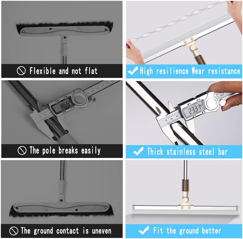 Floor Squeee Long Handles Adjustable Telescopic Pole Heavy Duty Broom
